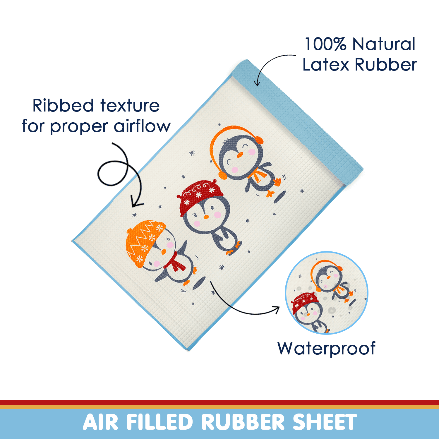 Penguin Party White And Blue Massage Mat