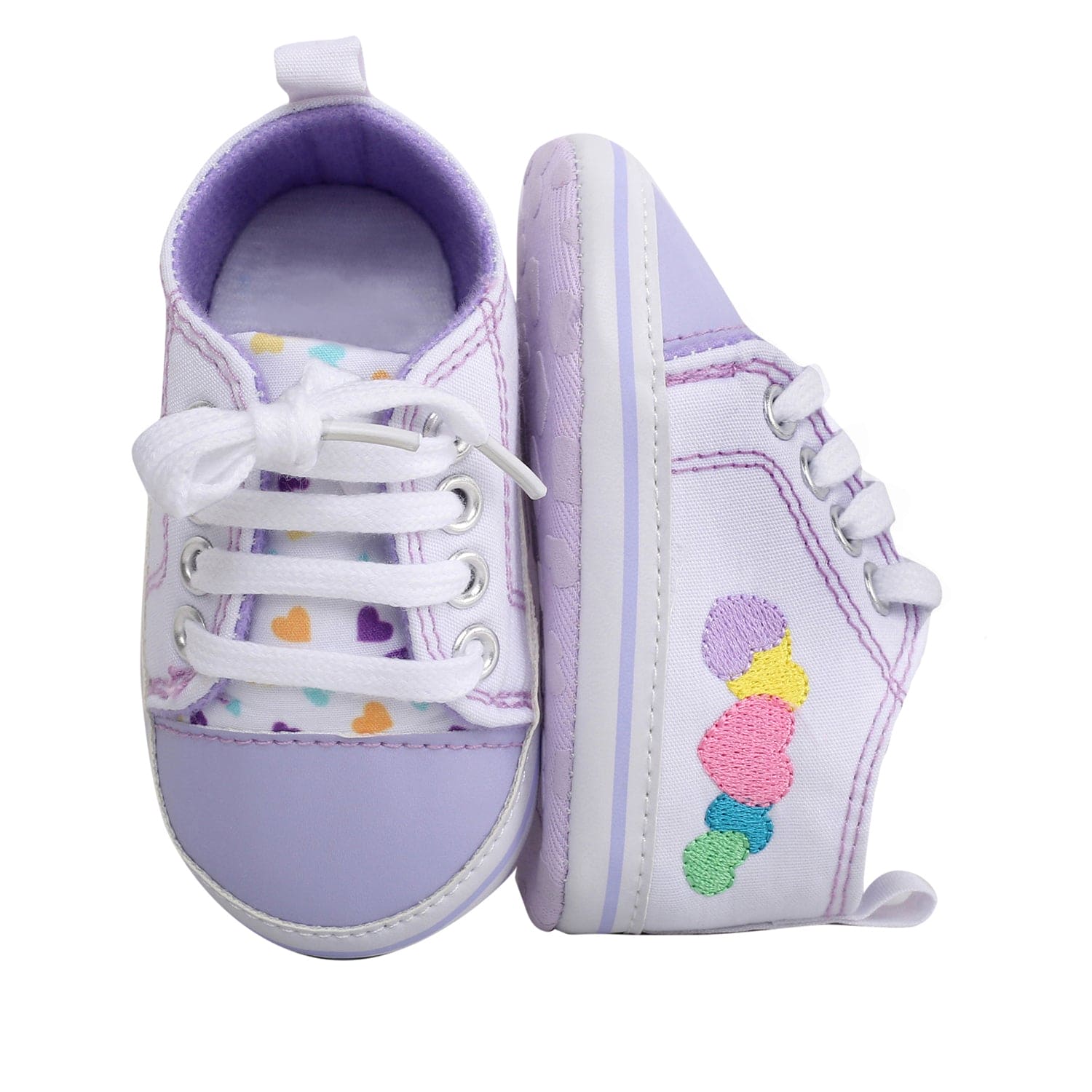 Baby Moo Purple Hearts Sneakers