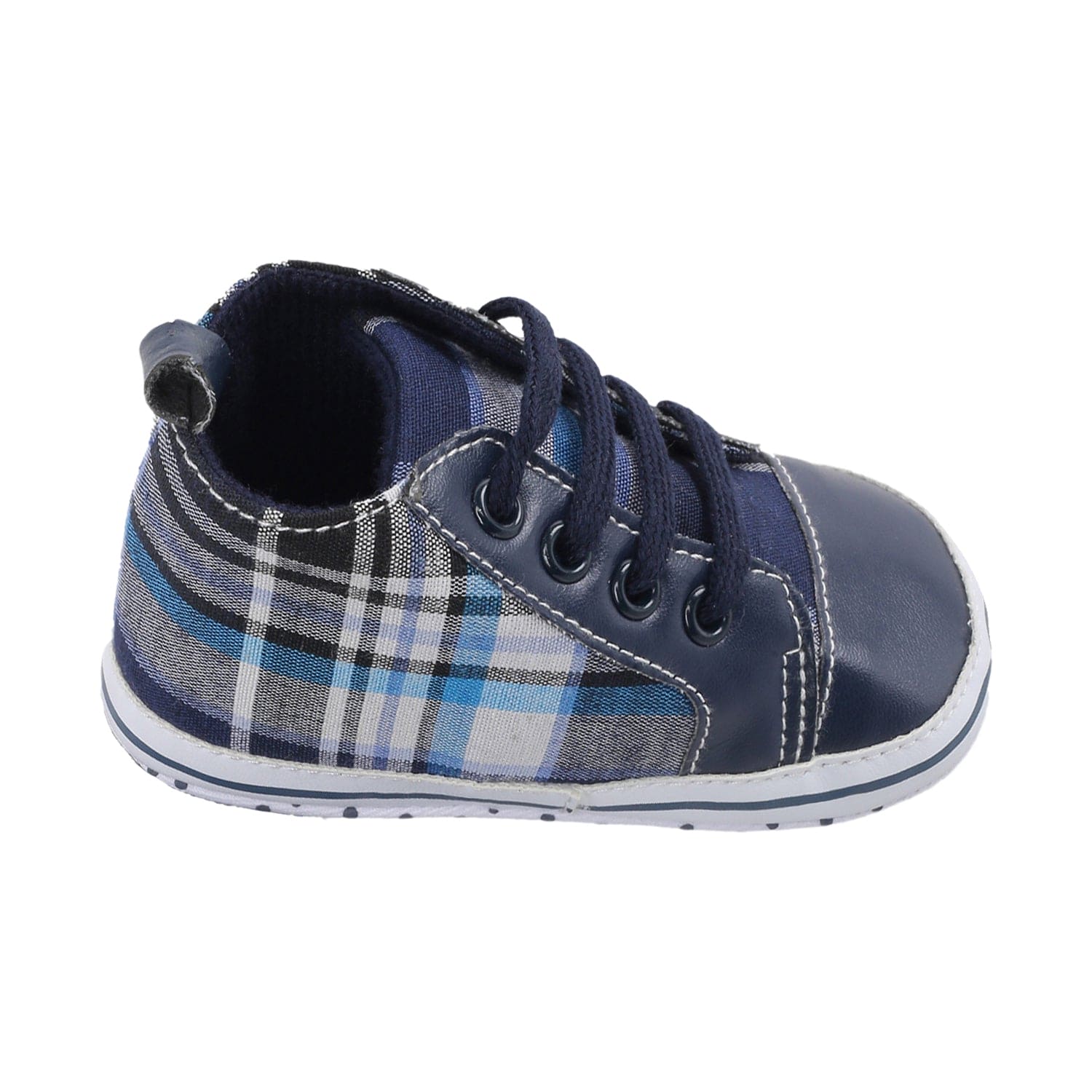 Baby Moo Checked Blue Sneakers