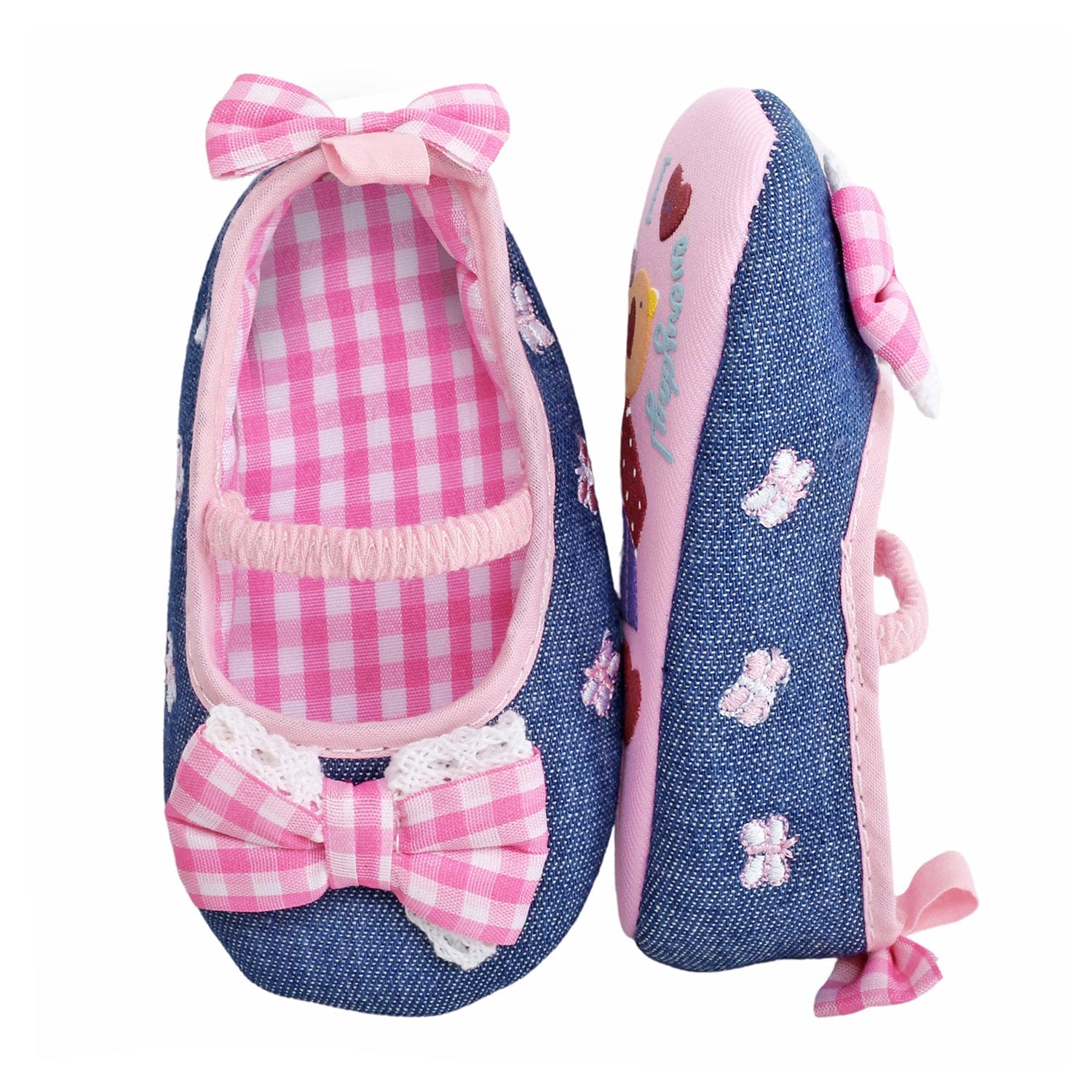 Baby Moo Butterfly Bow Pink And Blue Booties