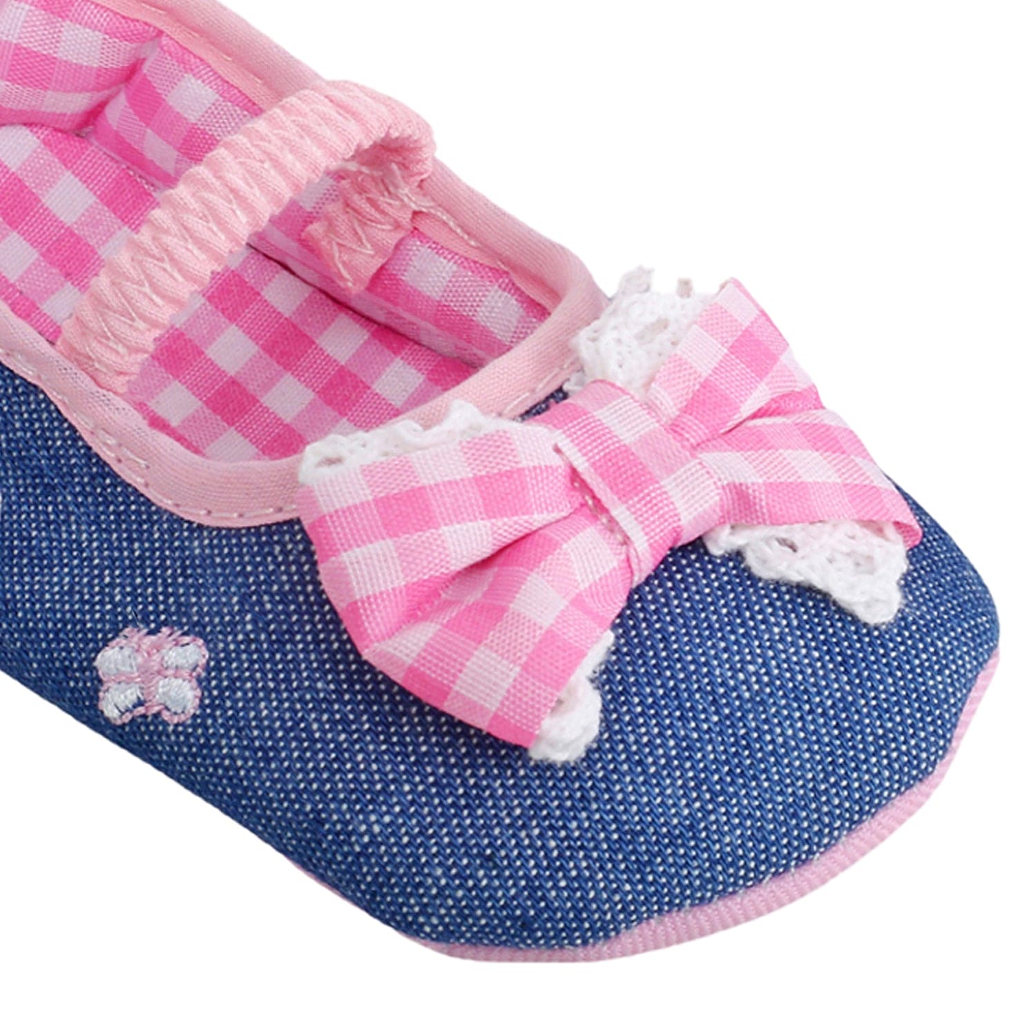 Baby Moo Butterfly Bow Pink And Blue Booties