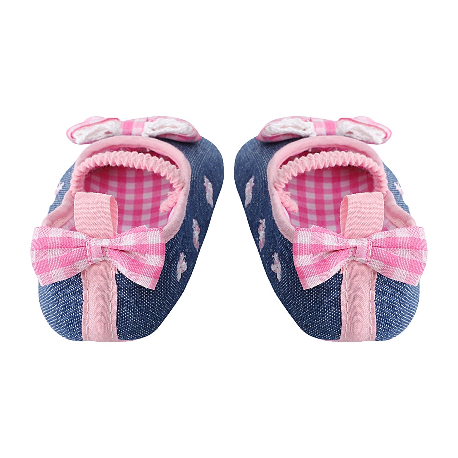 Baby Moo Butterfly Bow Pink And Blue Booties