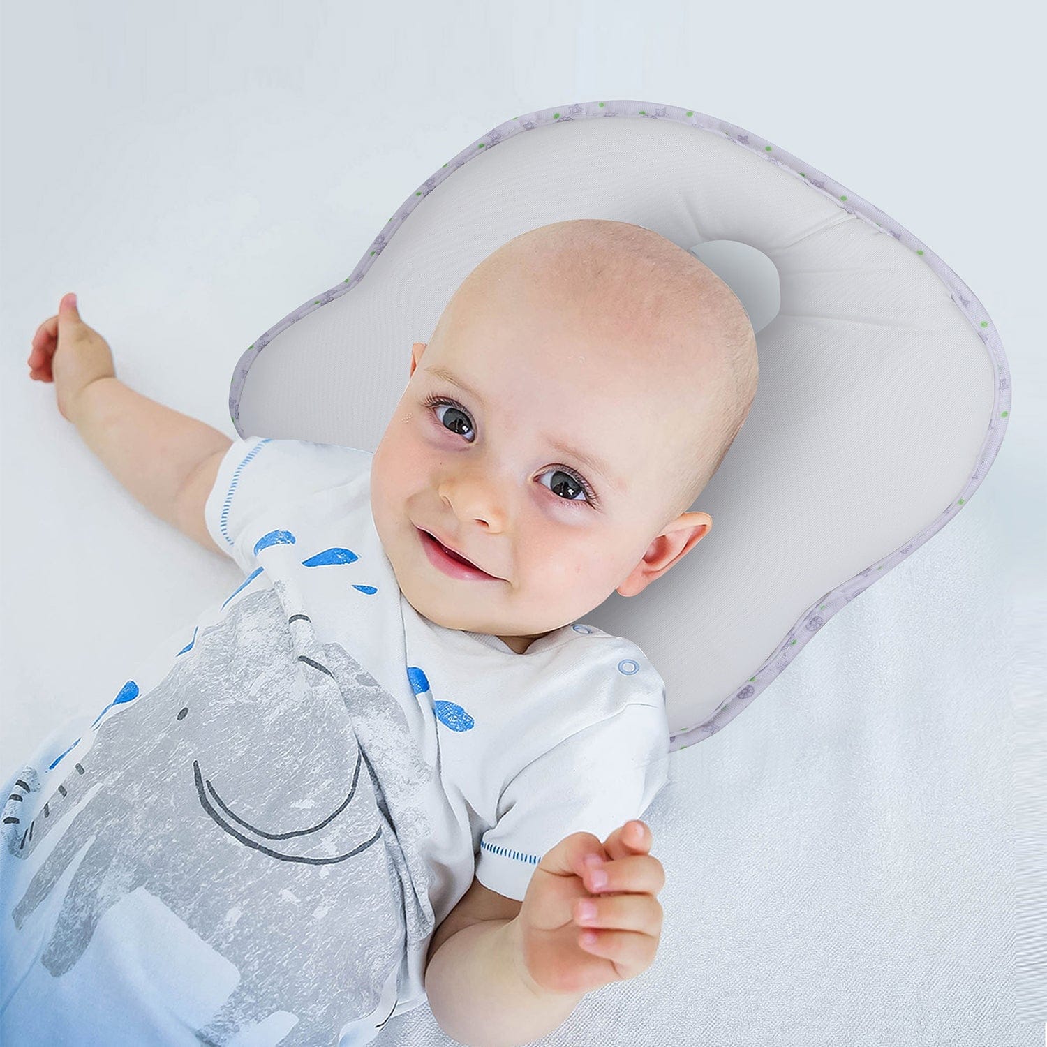 Baby Moo Soft Hypoallergenic Memory Head Pillow  - White - Baby Moo