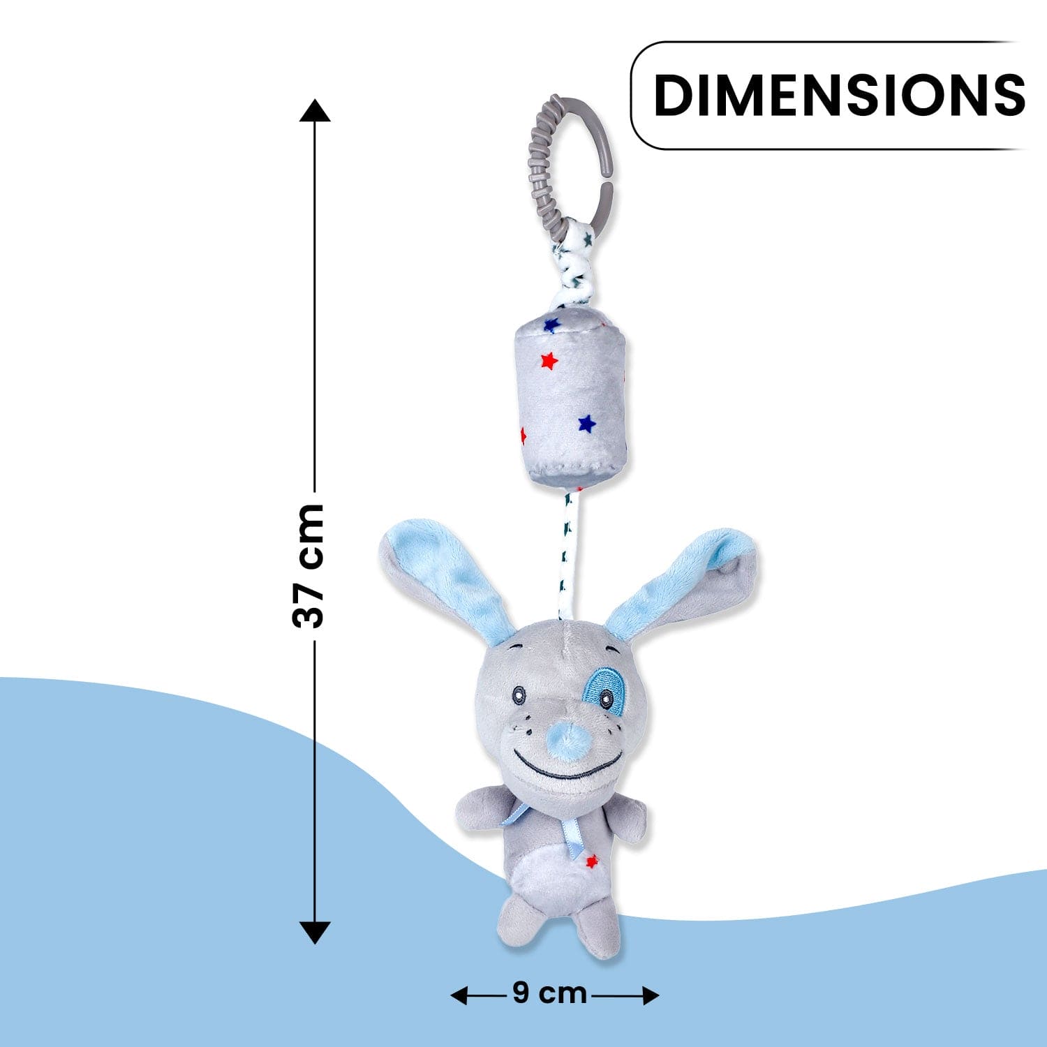 Baby Moo Dog Wind Chime Hanging Musical Toy - Grey