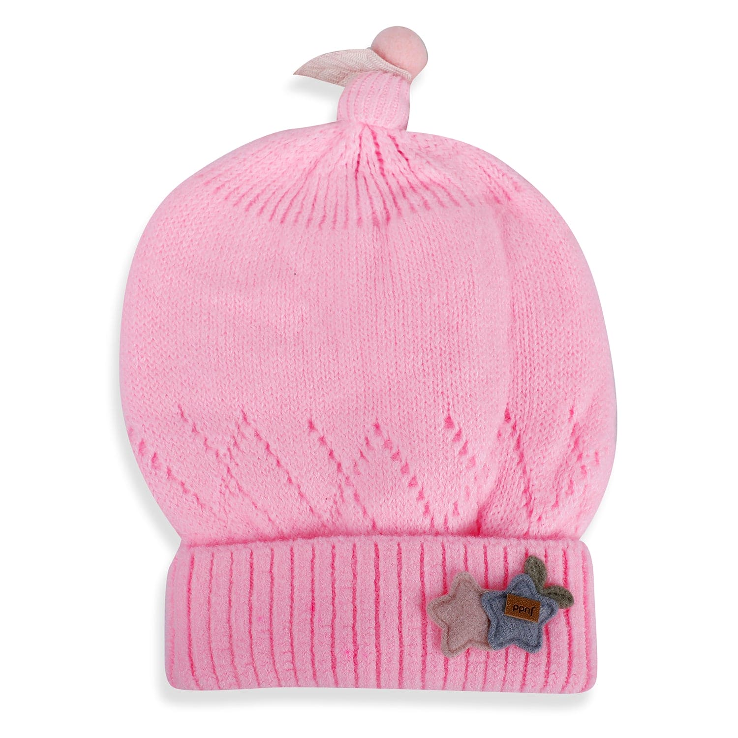 Baby Moo Star Breathable Beanie Warm Knitted Woollen Cap - Pink