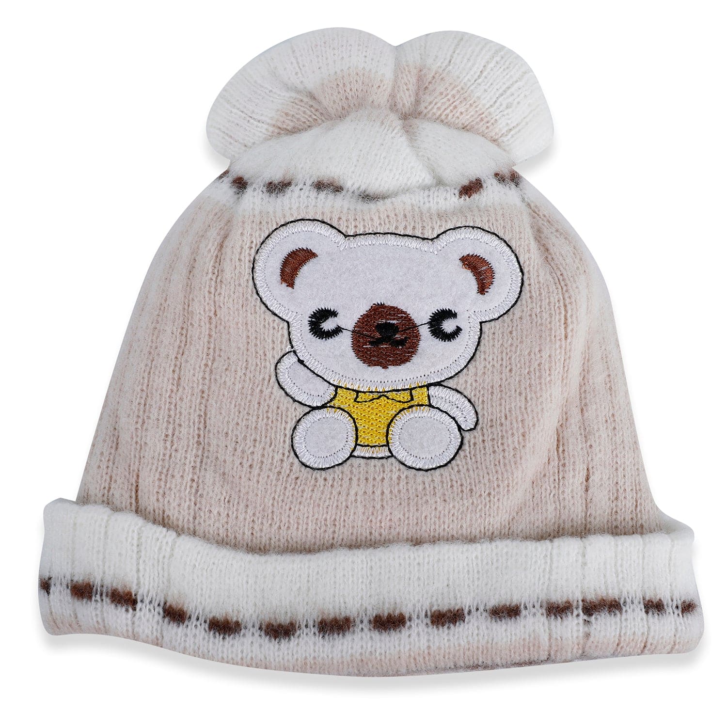 Baby Moo Koala Breathable Beanie Warm Knitted Woollen Cap - Beige