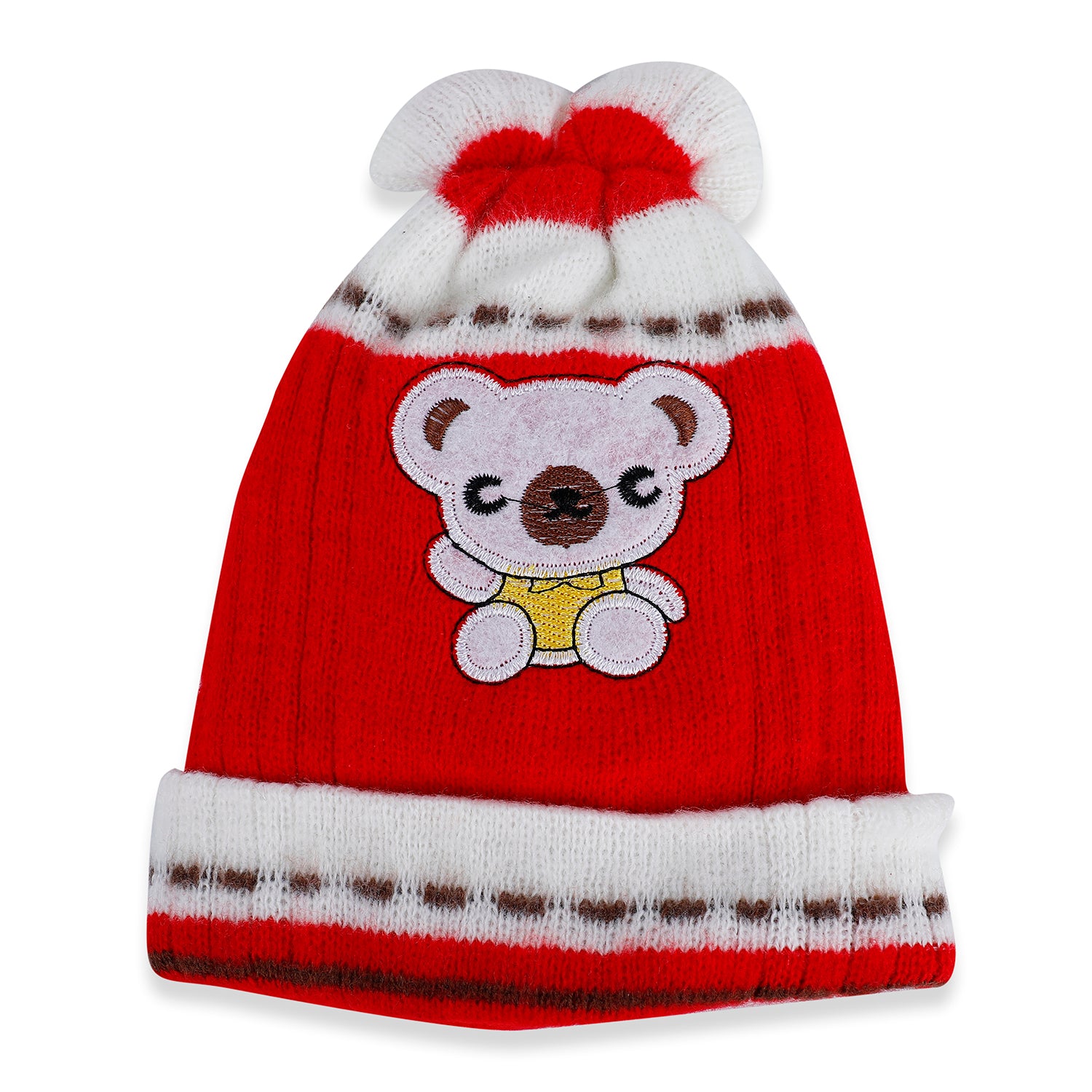 Baby Moo Koala Breathable Beanie Warm Knitted Woollen Cap - Red