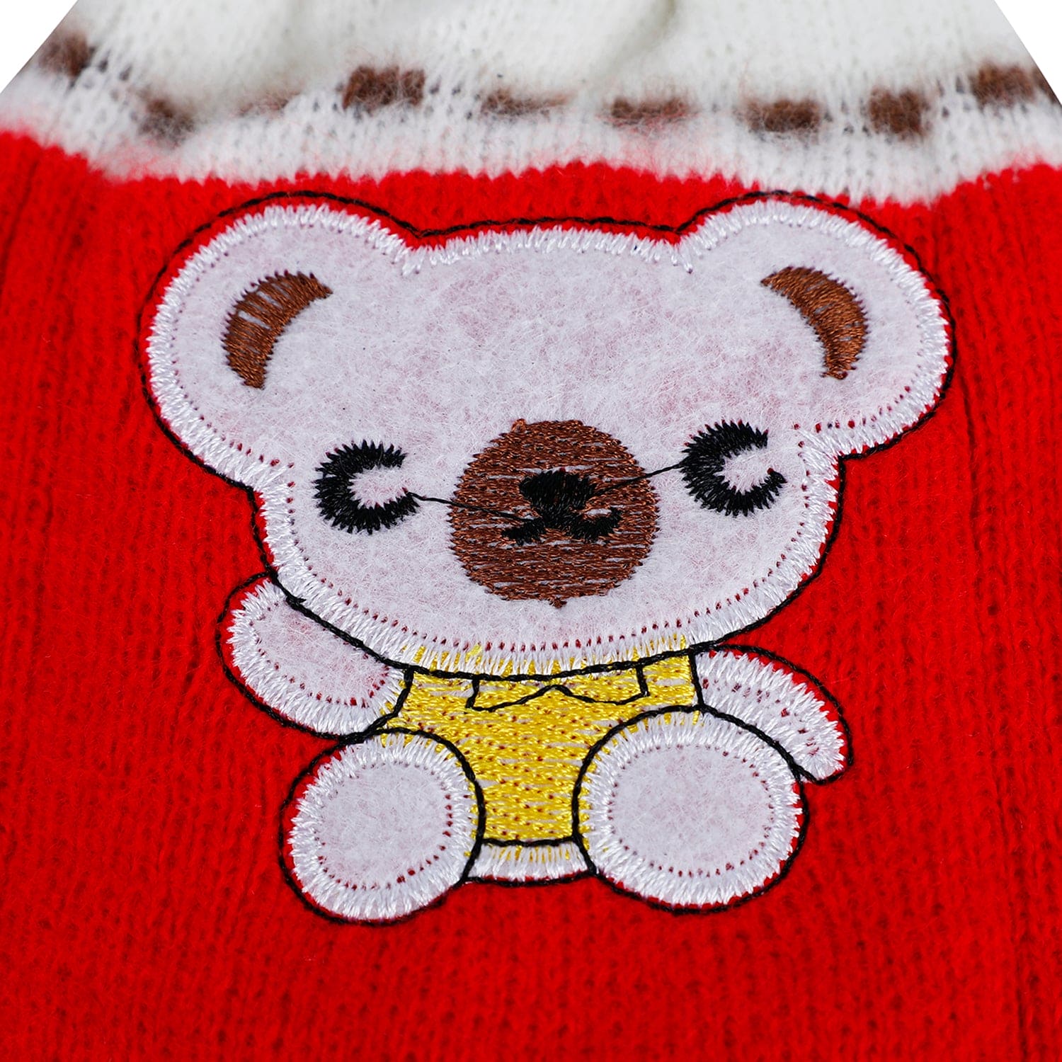 Baby Moo Koala Breathable Beanie Warm Knitted Woollen Cap - Red