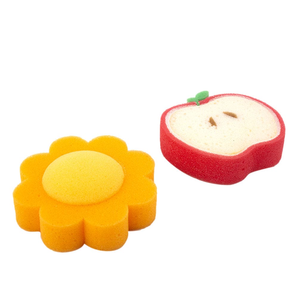 Baby Moo Sliced Pineapple And Apple 2 Pk Bath Sponge - Multicolour
