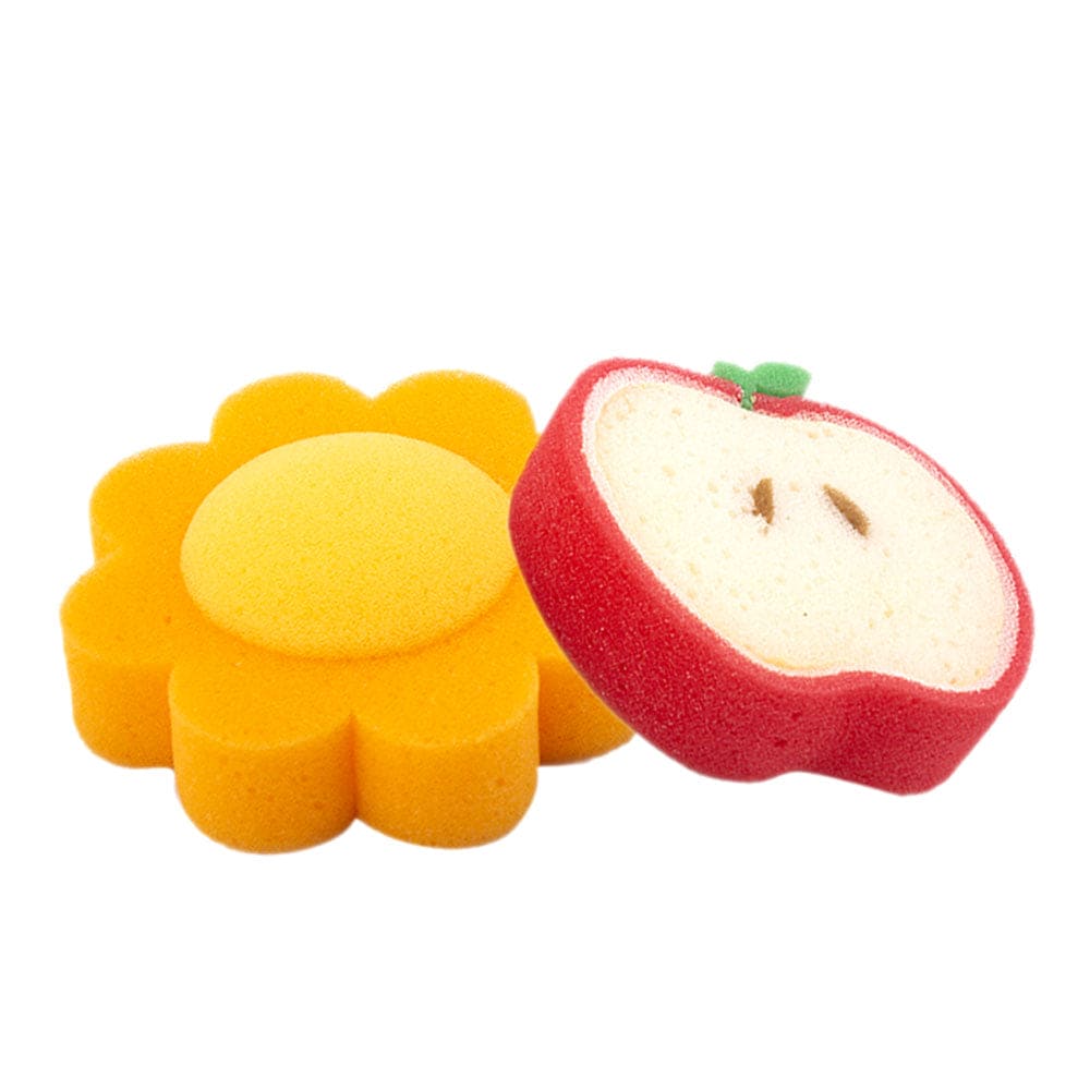 Baby Moo Sliced Pineapple And Apple 2 Pk Bath Sponge - Multicolour