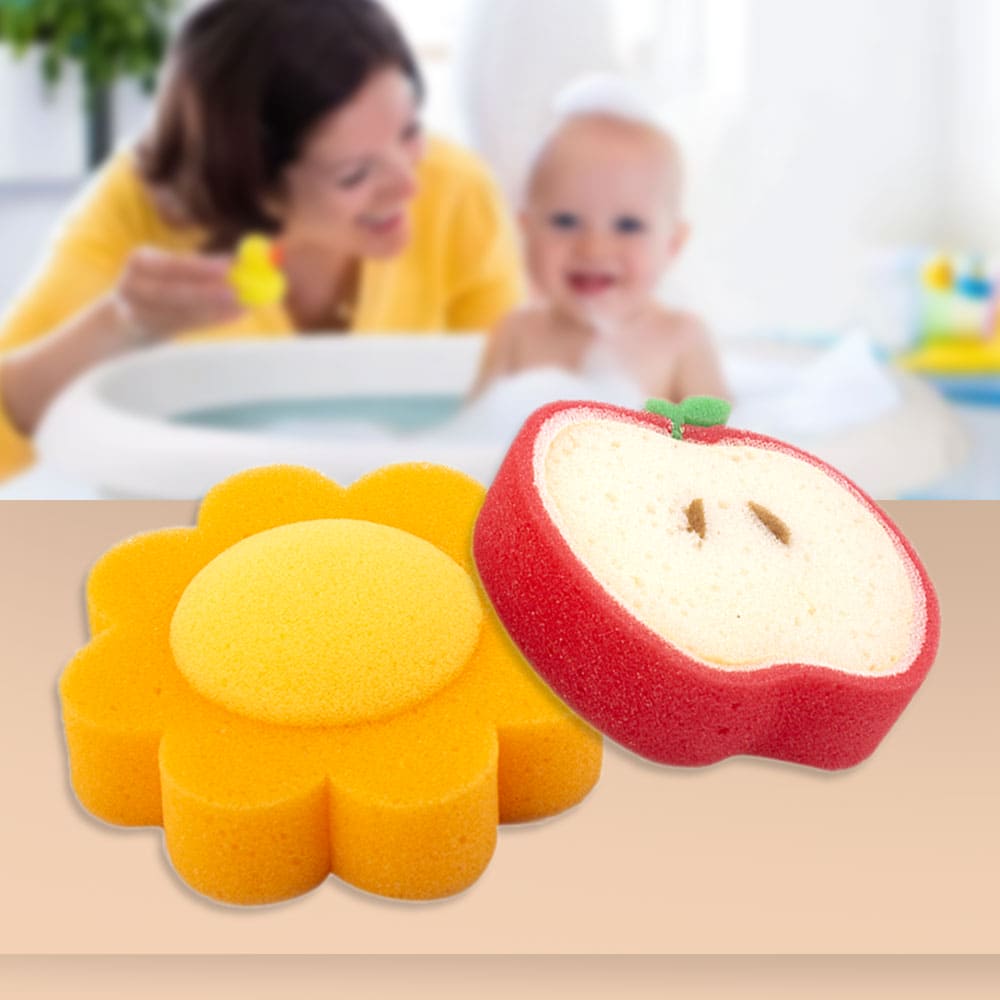 Baby Moo Sliced Pineapple And Apple 2 Pk Bath Sponge - Multicolour