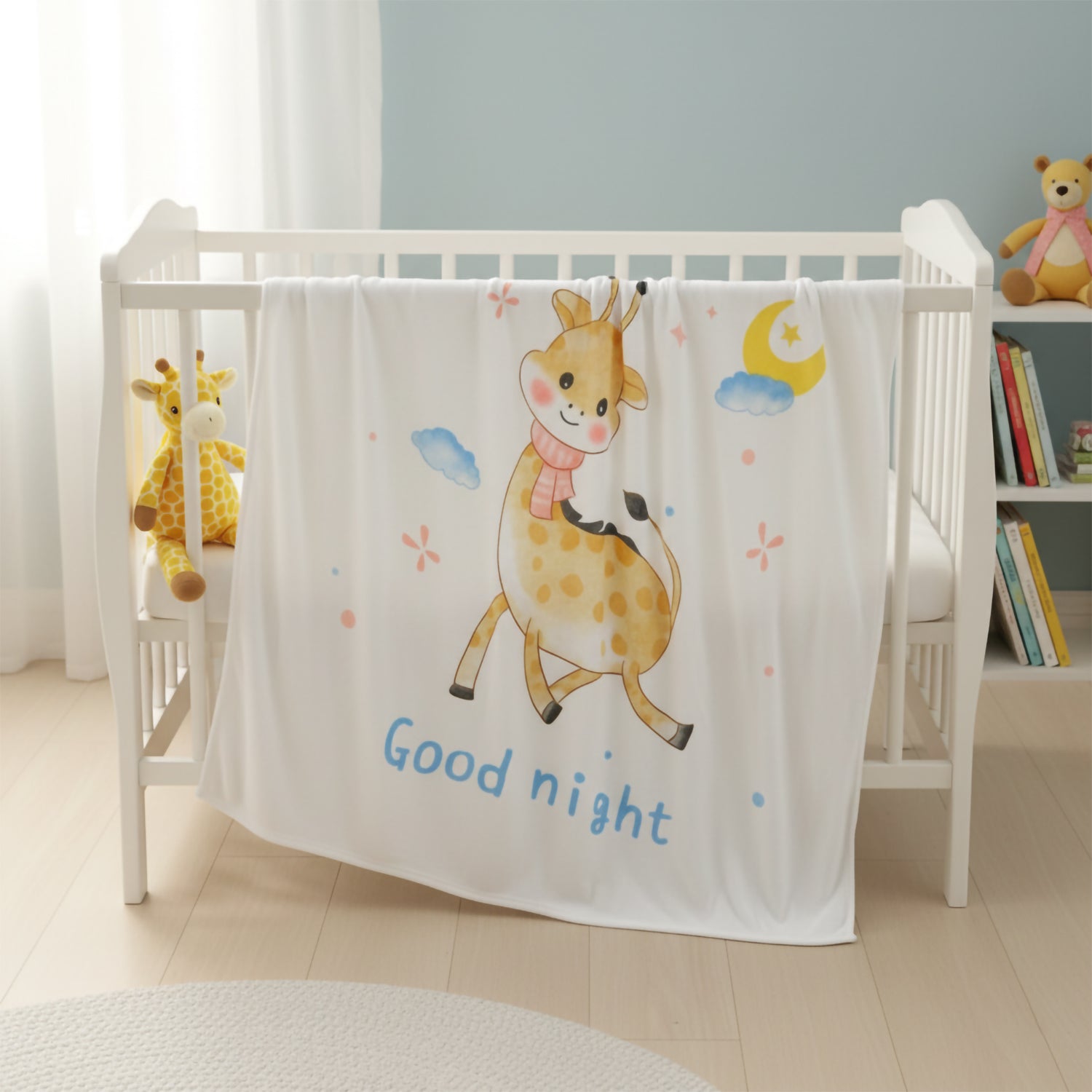 Baby Moo Baby Deer Double Layered Cooling Breathable Bamboo Blanket - White