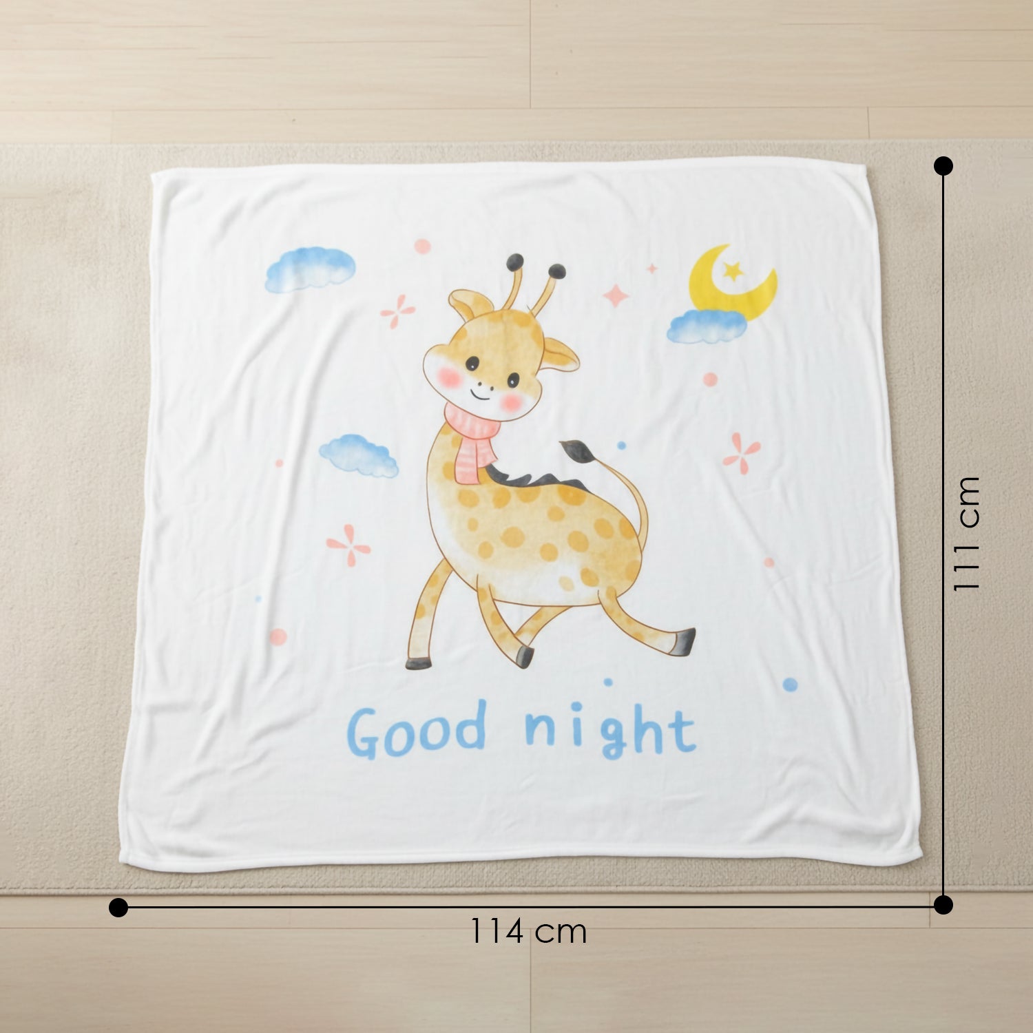 Baby Moo Baby Deer Double Layered Cooling Breathable Bamboo Blanket - White