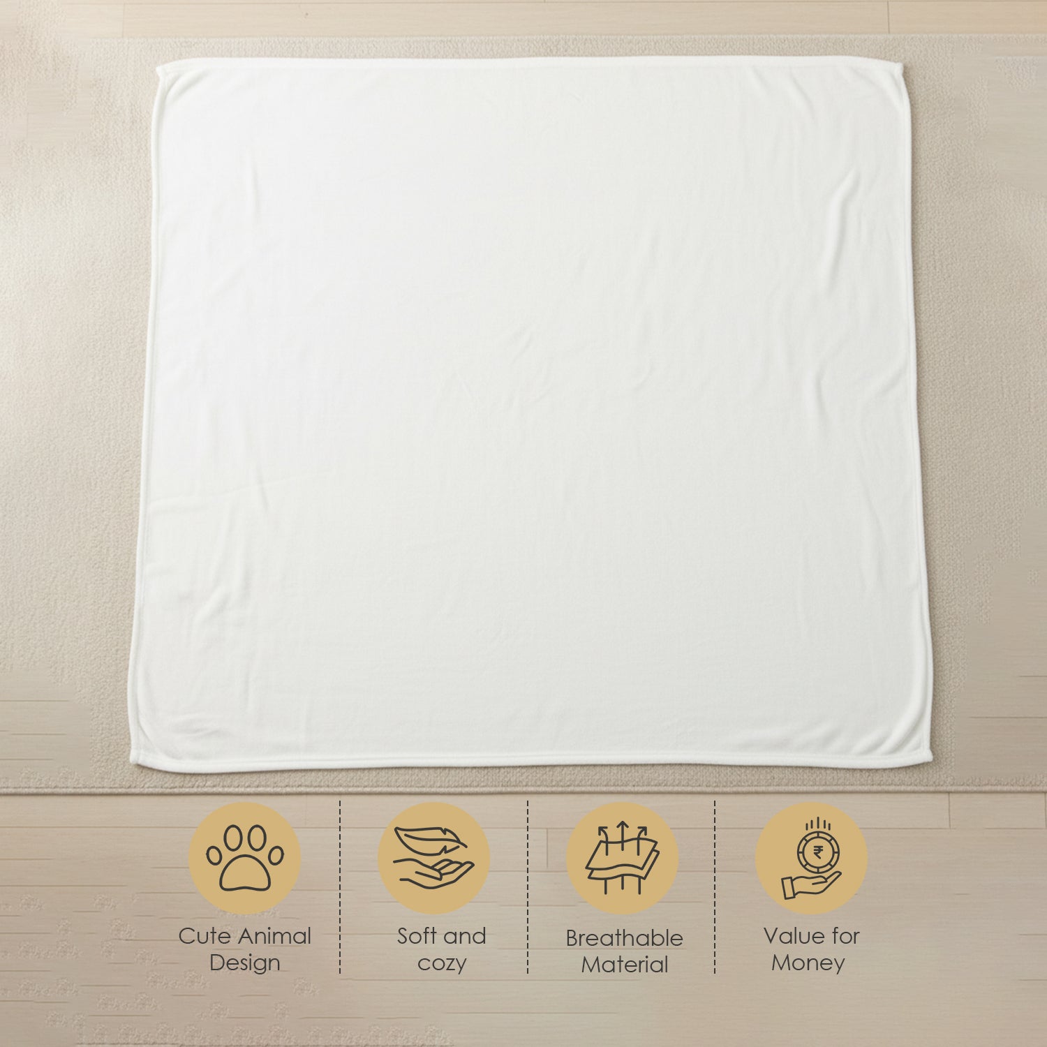 Baby Moo Baby Deer Double Layered Cooling Breathable Bamboo Blanket - White