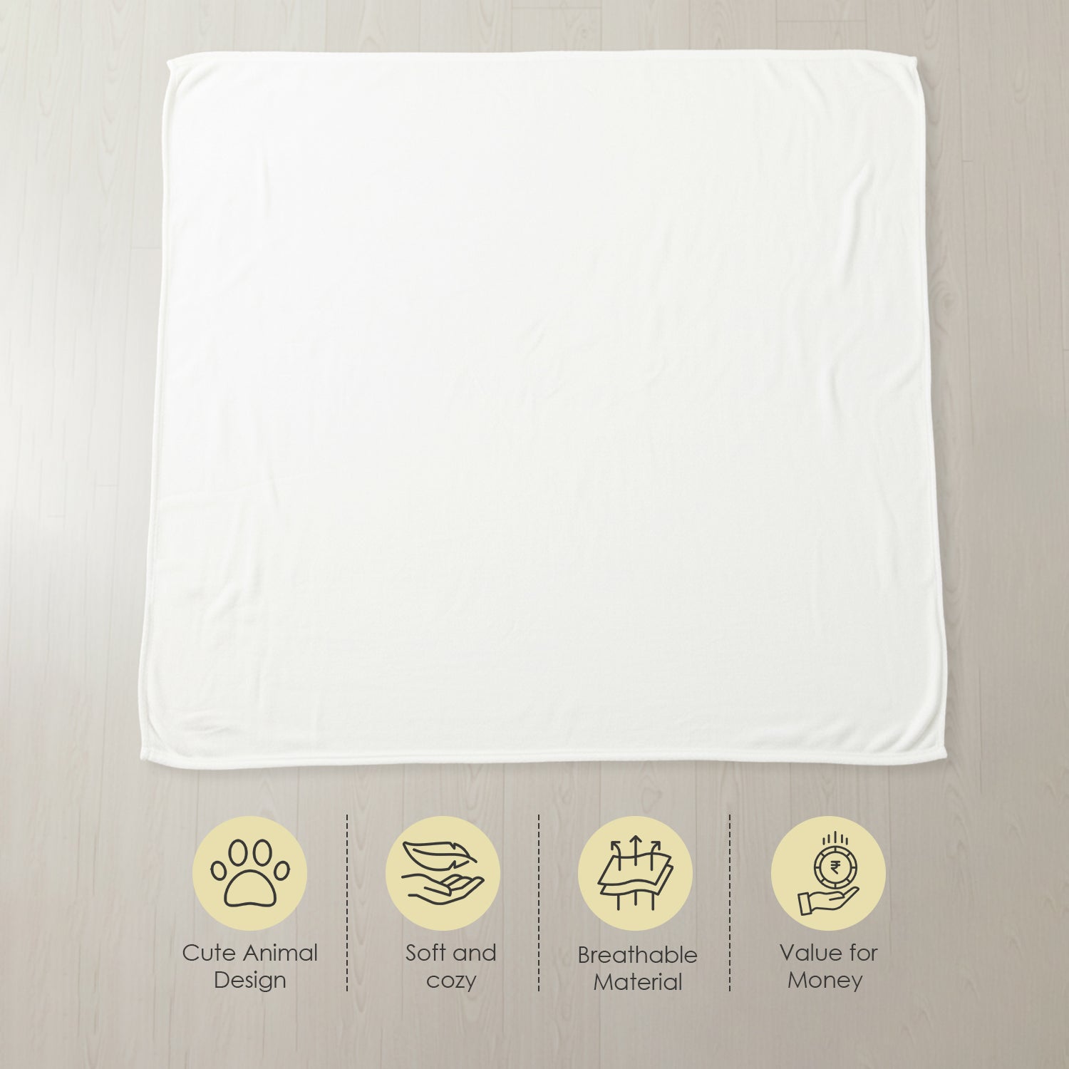 Baby Moo Sleeping Panda Double Layered Cooling Breathable Bamboo Blanket - White