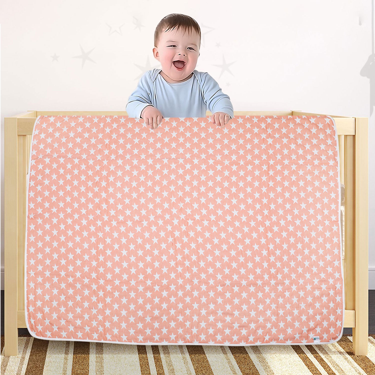 Your Star Is Born Peach XL Muslin Blanket