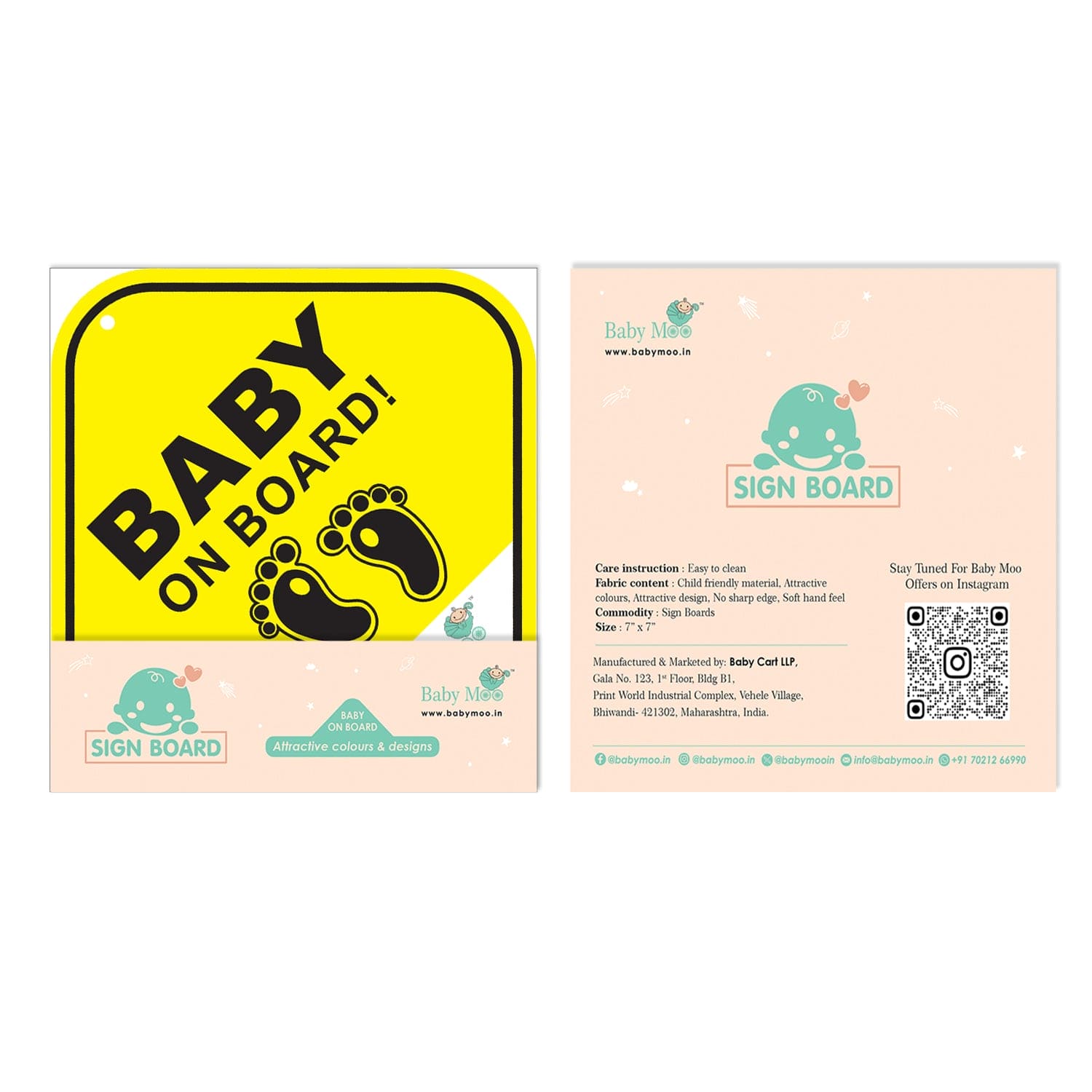 Baby on Board Yellow Car Sign