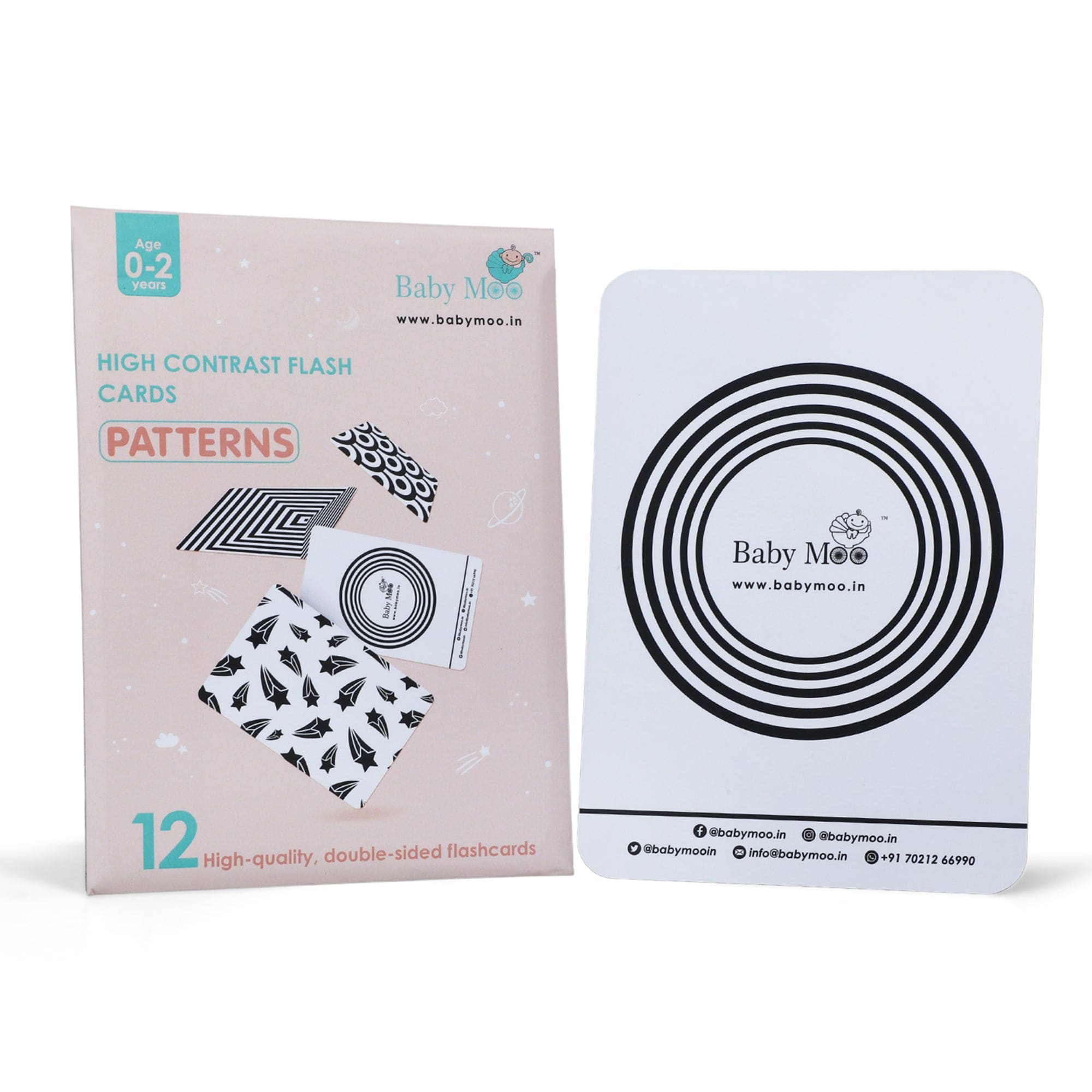 Baby Moo High Contrast Flash Cards Pack of 12 - Patterns