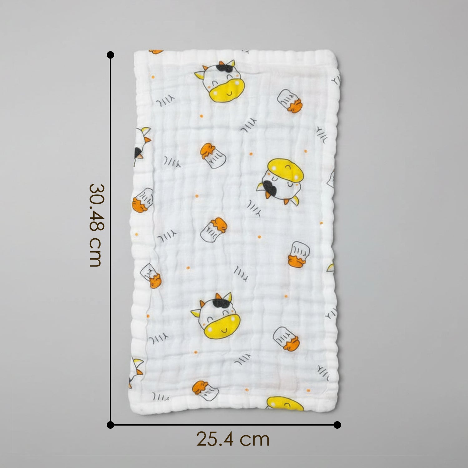 Baby Moo Printed Pack of 3 Soft Muslin Burp Cloth - White