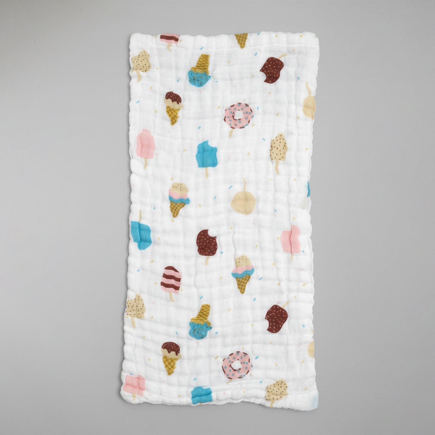 Baby Moo Printed Pack of 3 Soft Muslin Burp Cloth - White