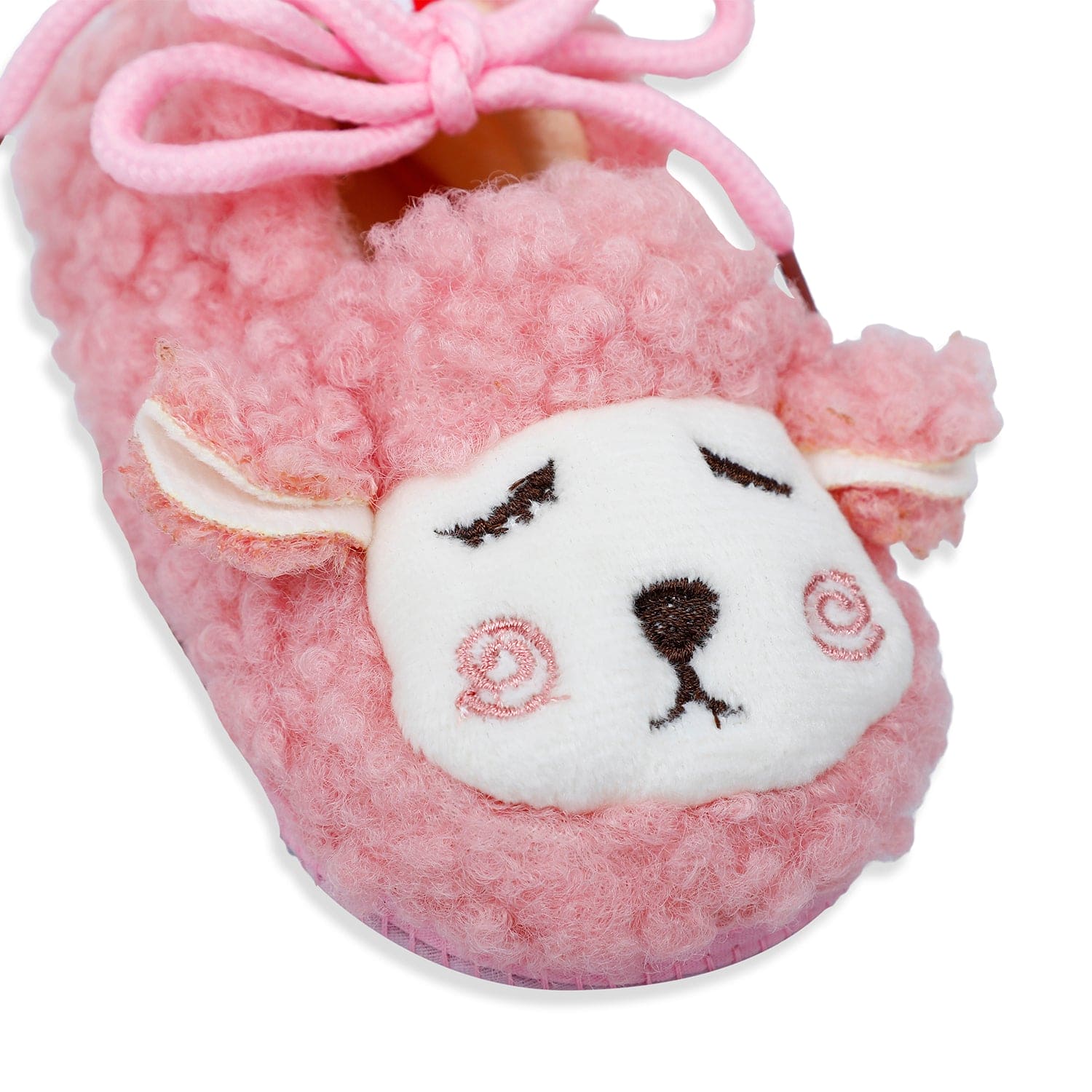 Baby Moo Sheep Warm And Stylish Anti Skid Booties - Pink