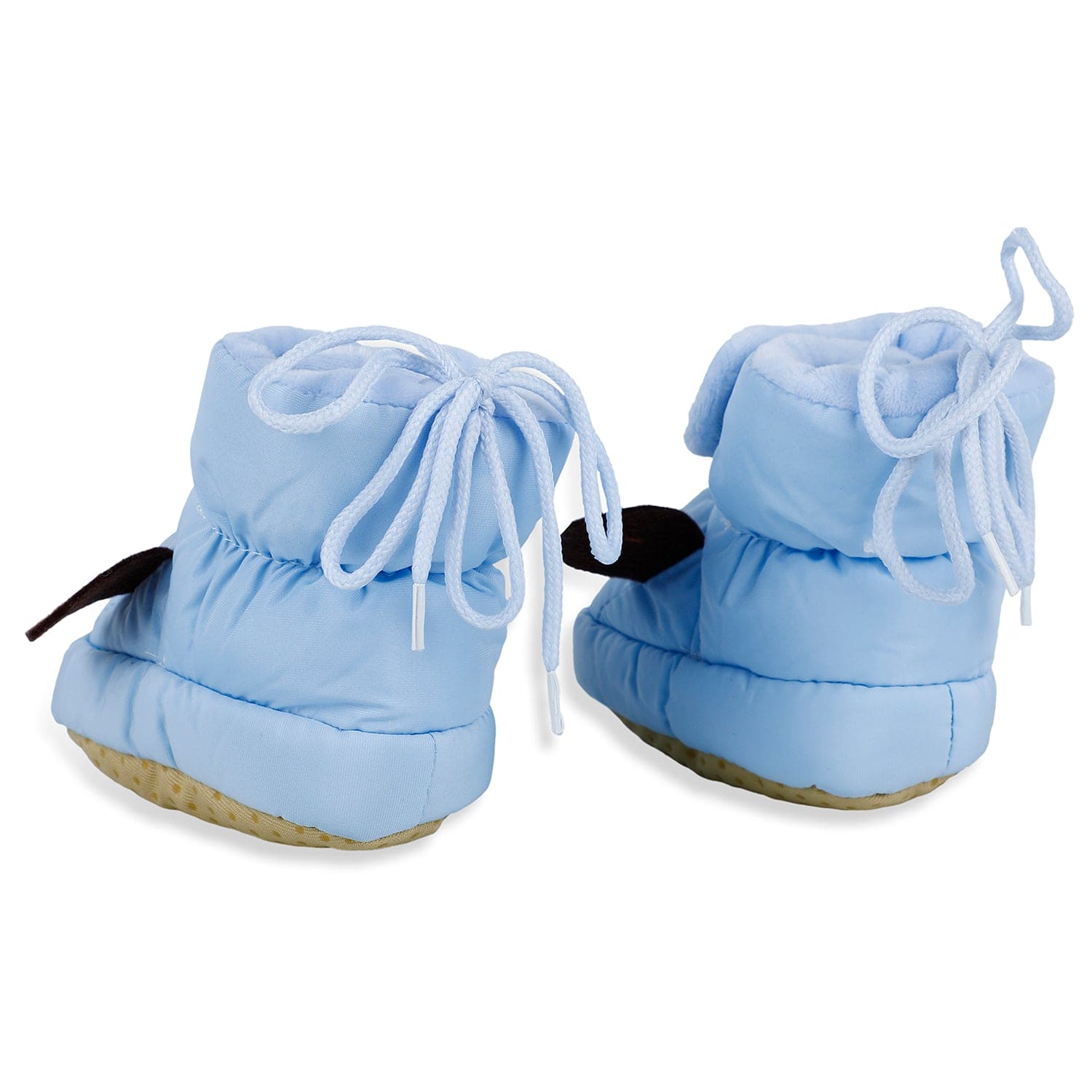 Baby Moo Elephant Soft Fleece Lined Velcro Anti Skid Booties - Blue