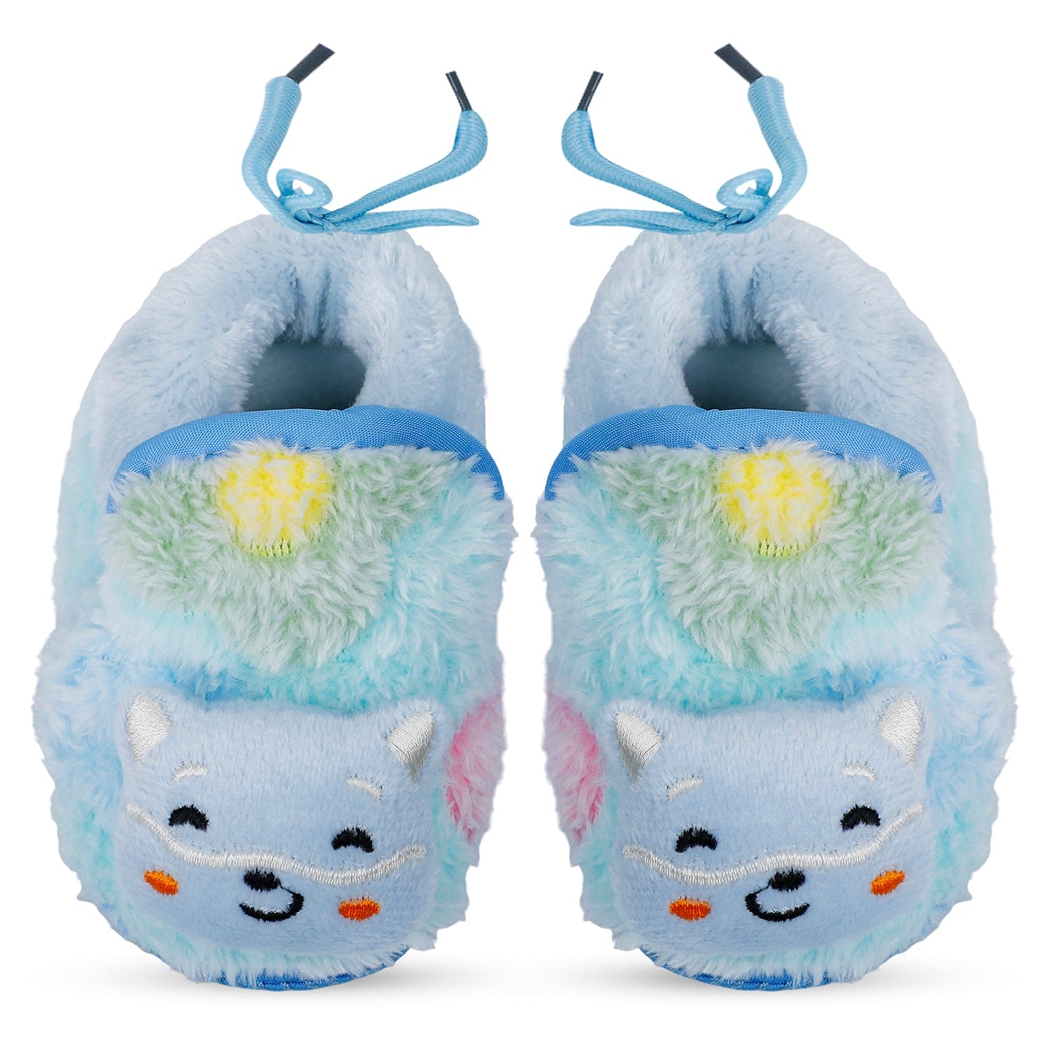 Baby Moo Kitten Mitten 3D Rattle Warm Anti Skid Booties - Blue