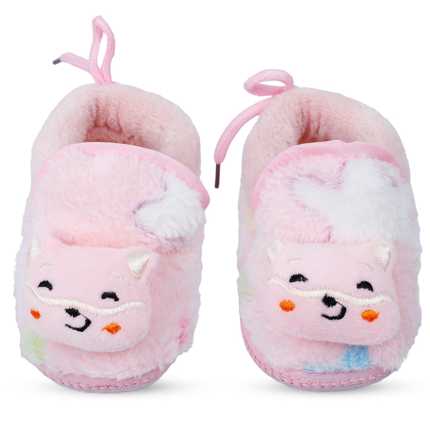 Baby Moo Kitten Mitten 3D Rattle Warm Anti Skid Booties - Pink