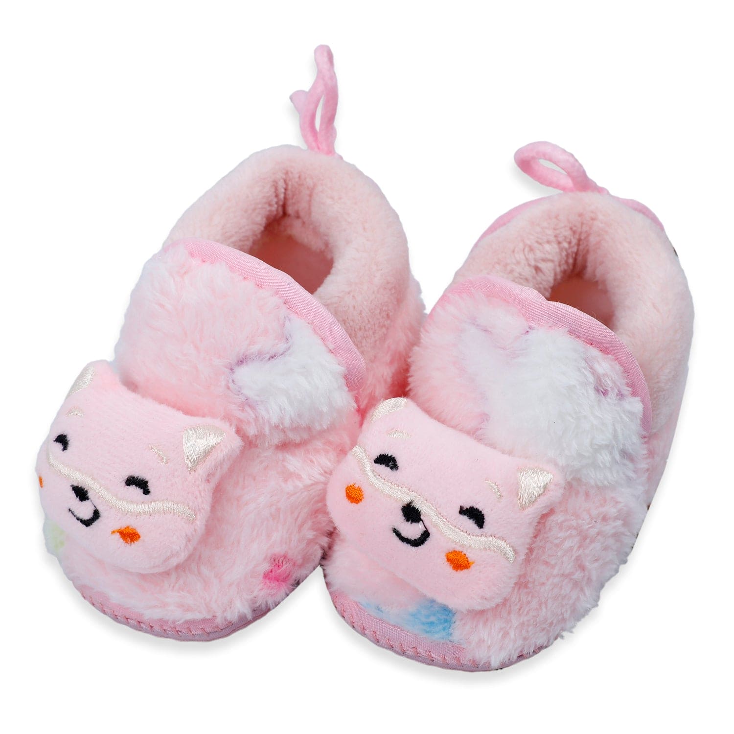 Baby Moo Kitten Mitten 3D Rattle Warm Anti Skid Booties - Pink