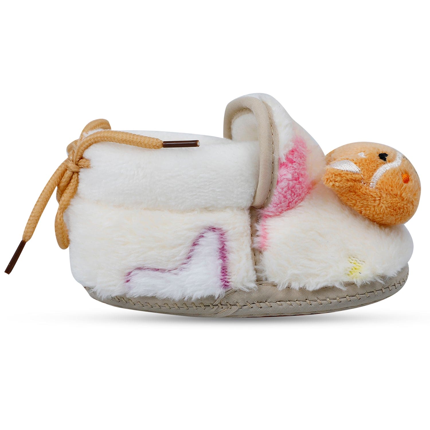 Baby Moo Kitten Mitten 3D Rattle Warm Anti Skid Booties - White