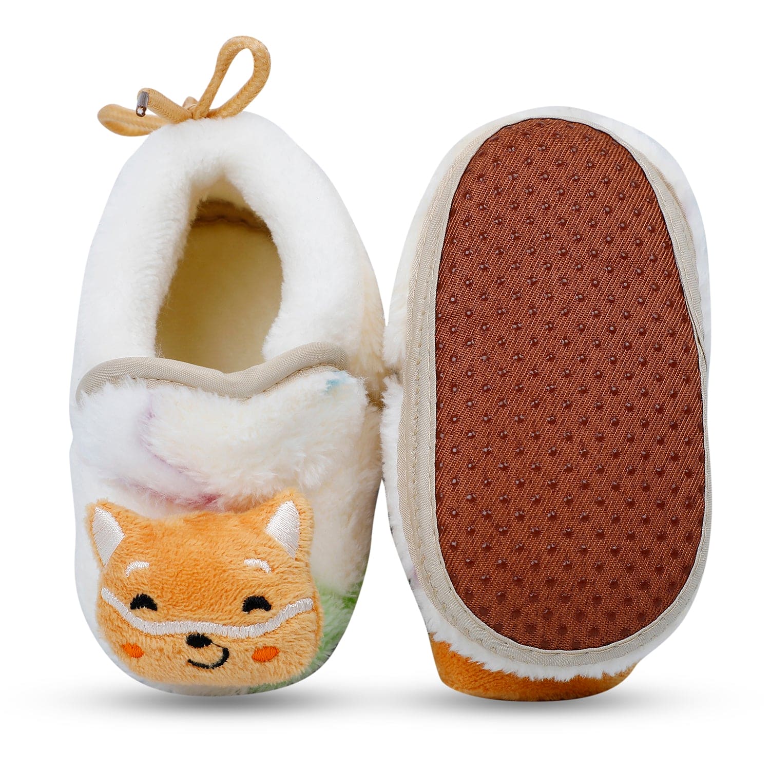 Baby Moo Kitten Mitten 3D Rattle Warm Anti Skid Booties - White