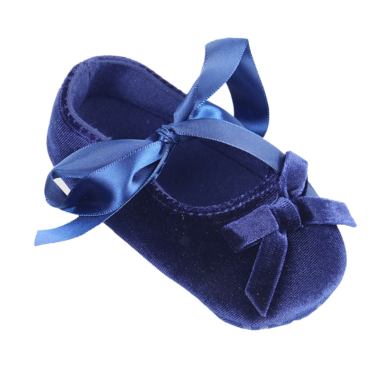 Princess Bowknot Premium Girls Anti-Slip Ballerina Booties - Blue