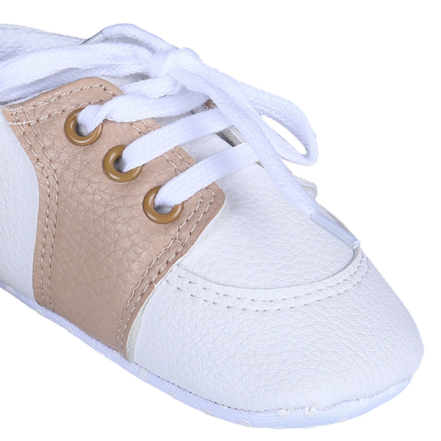 Lace-Up Stylish Leather Sneaker Shoes - White
