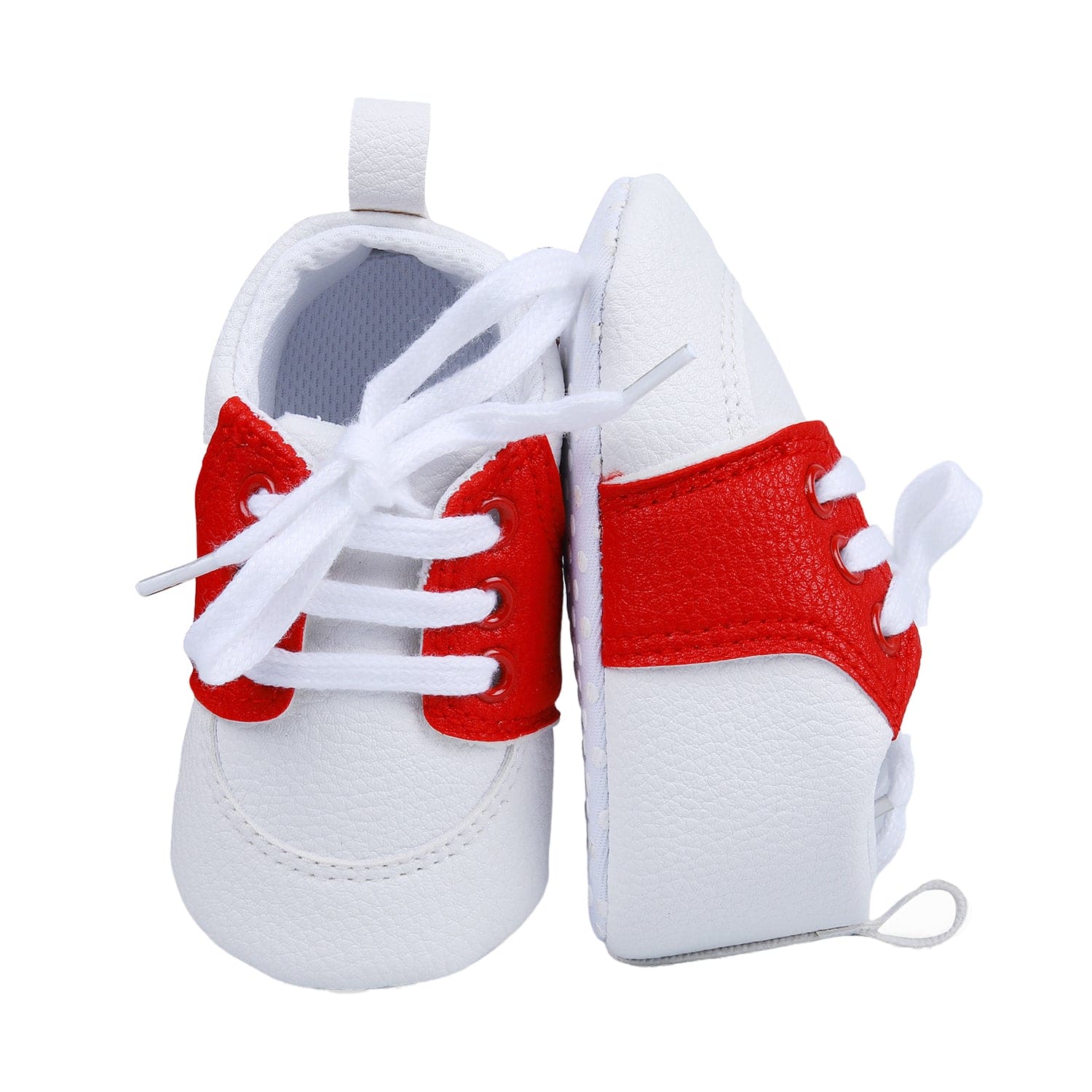 Lace-Up Stylish Leather Sneaker Shoes - Red