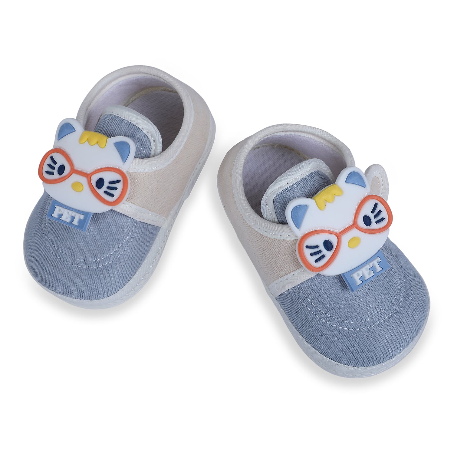 Baby Moo Kitty Love Soft Sole Anti-Slip Booties - Blue - Baby Moo