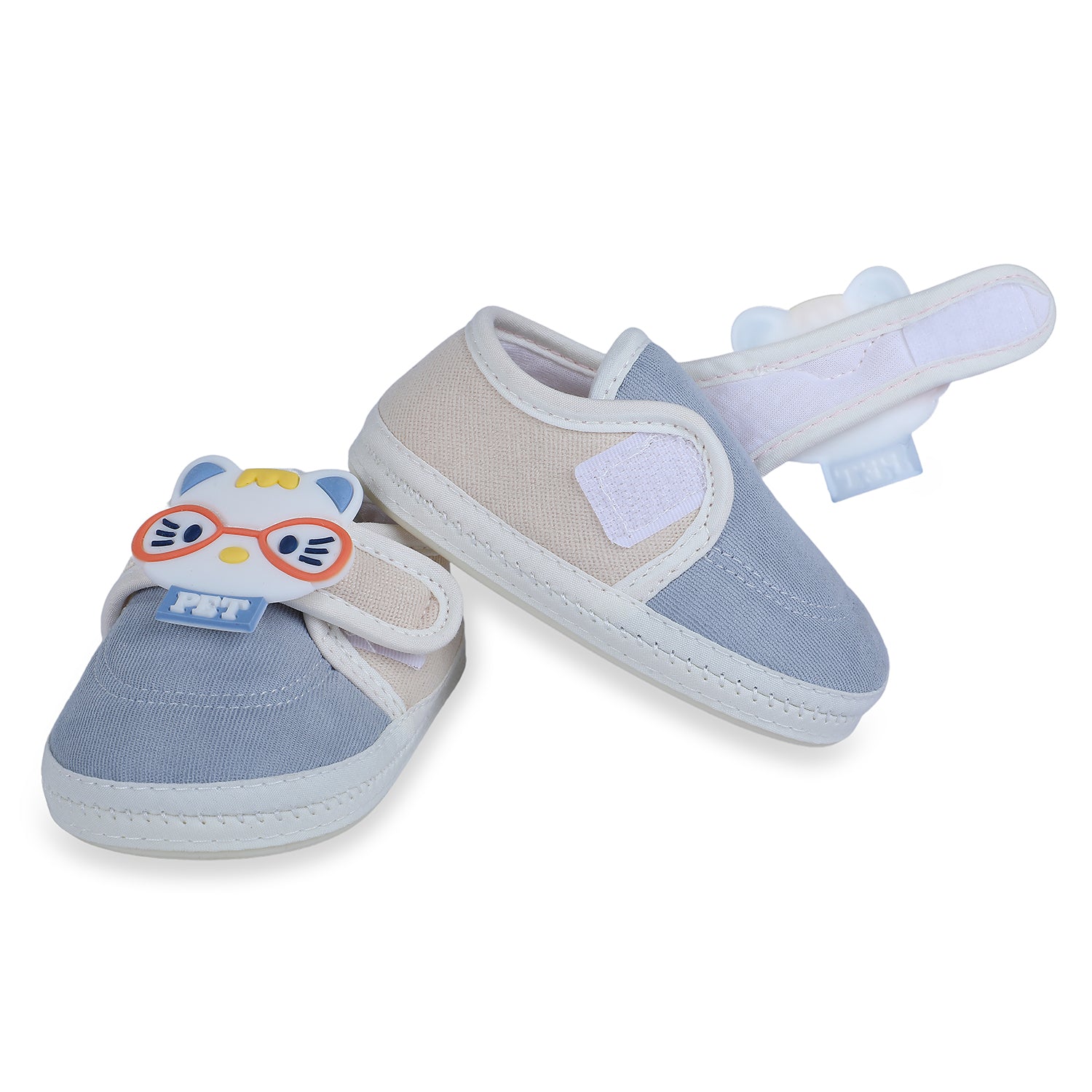 Baby Moo Kitty Love Soft Sole Anti-Slip Booties - Blue - Baby Moo
