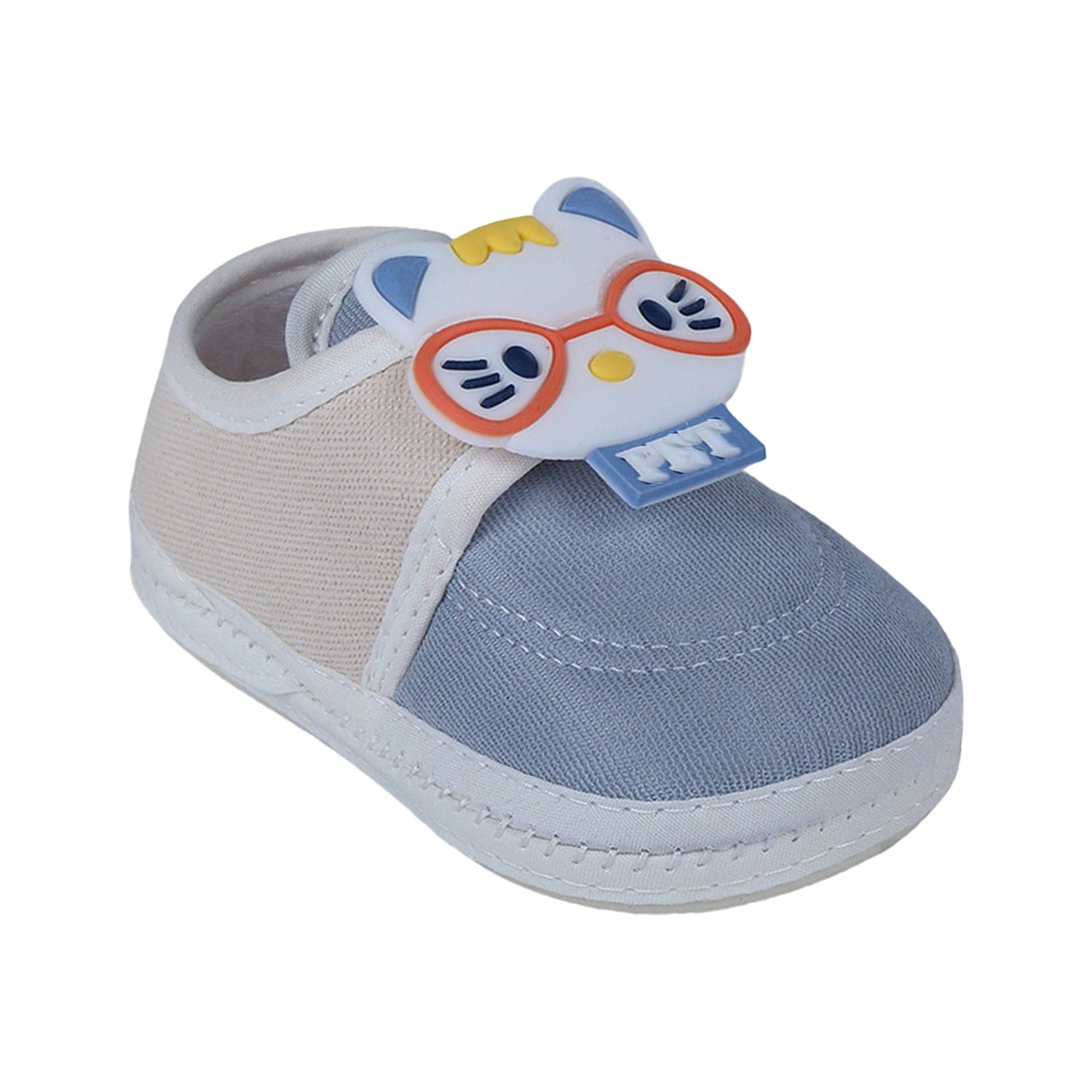 Baby Moo Kitty Love Soft Sole Anti-Slip Booties - Blue