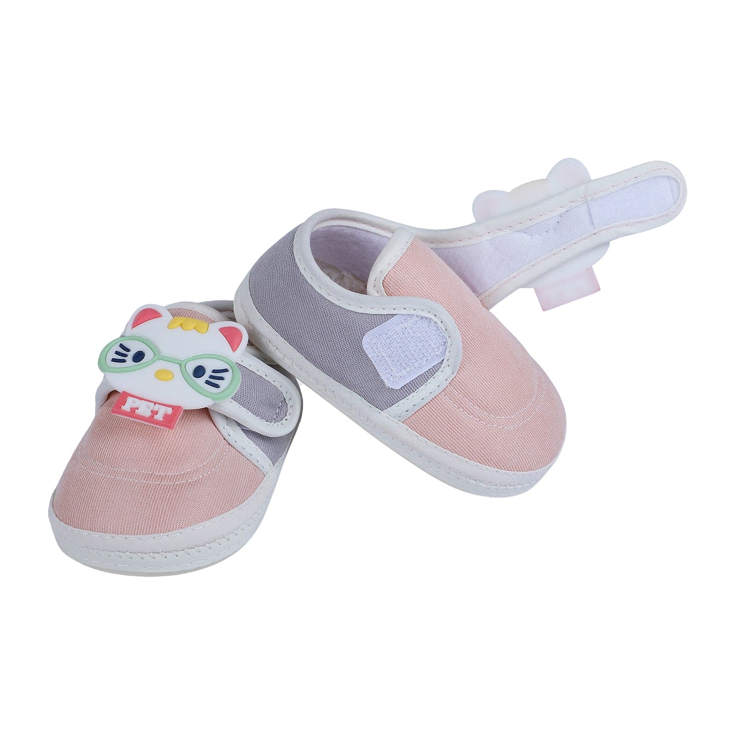 Baby Moo Kitty Love Soft Sole Anti-Slip Booties - Pink