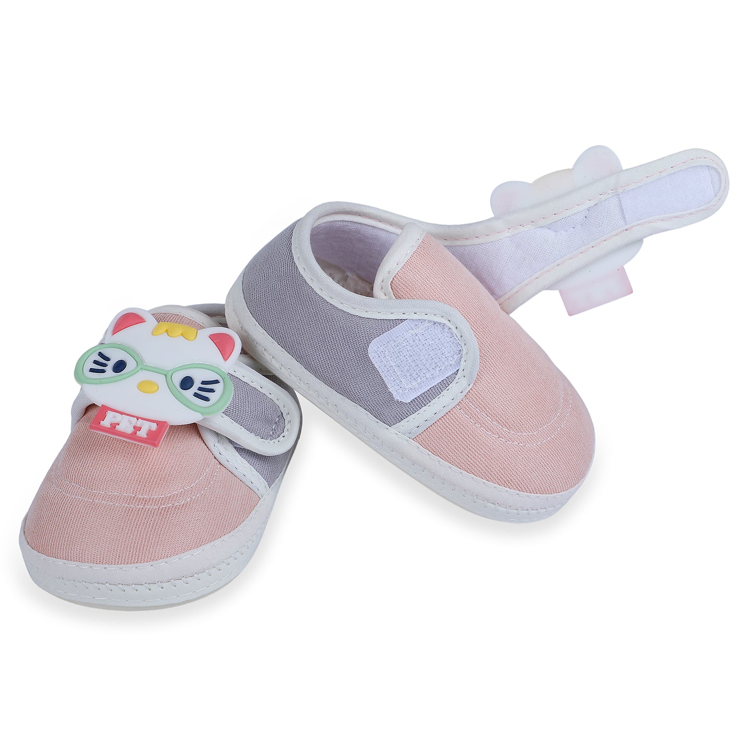 Baby Moo Kitty Love Soft Sole Anti-Slip Booties - Pink - Baby Moo