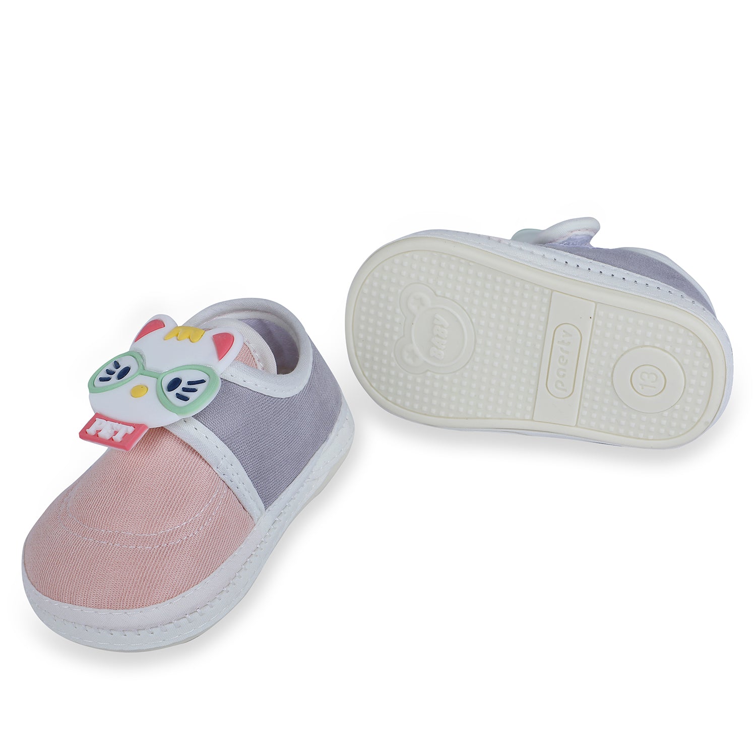 Baby Moo Kitty Love Soft Sole Anti-Slip Booties - Pink - Baby Moo