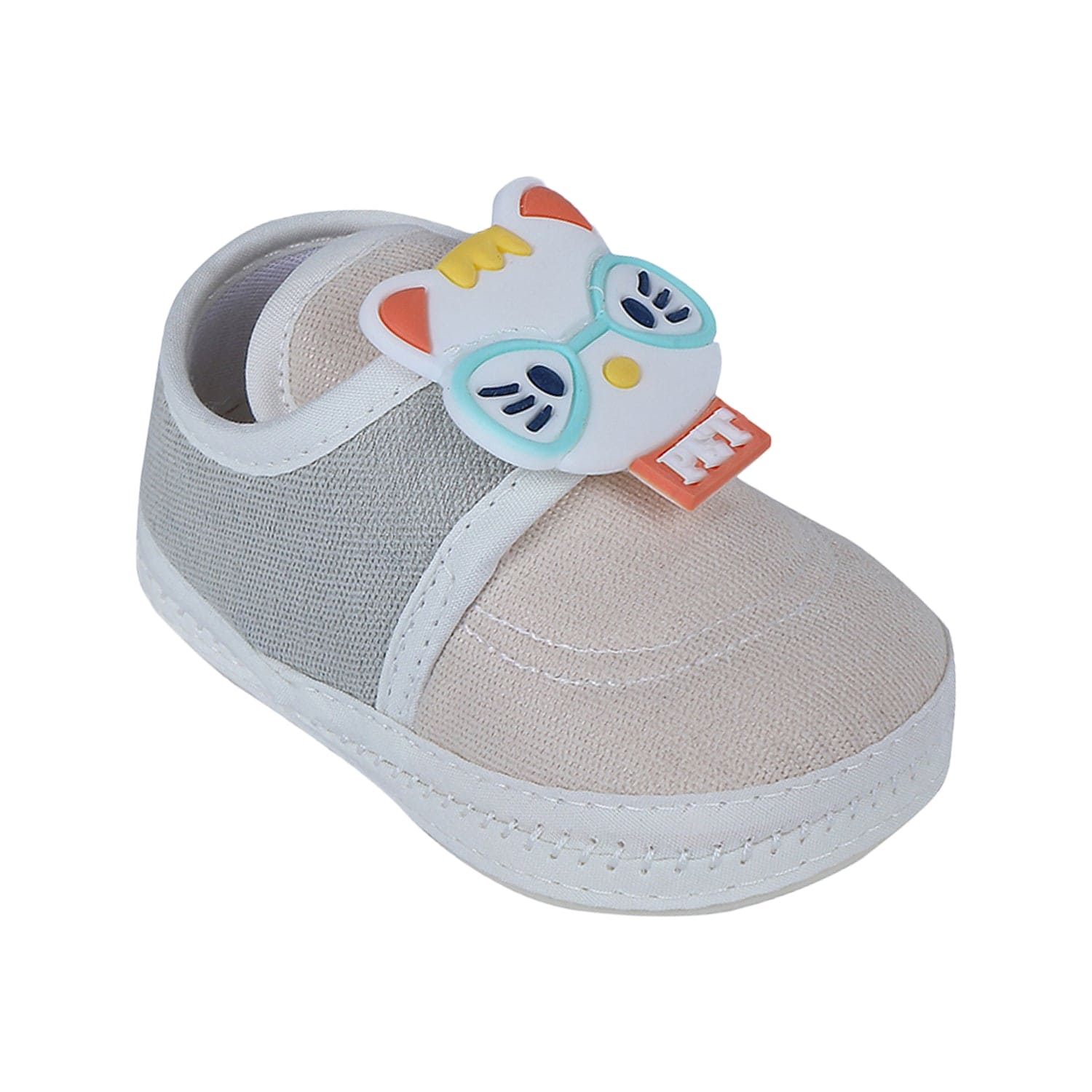 Baby Moo Kitty Love Soft Sole Anti-Slip Booties - Beige