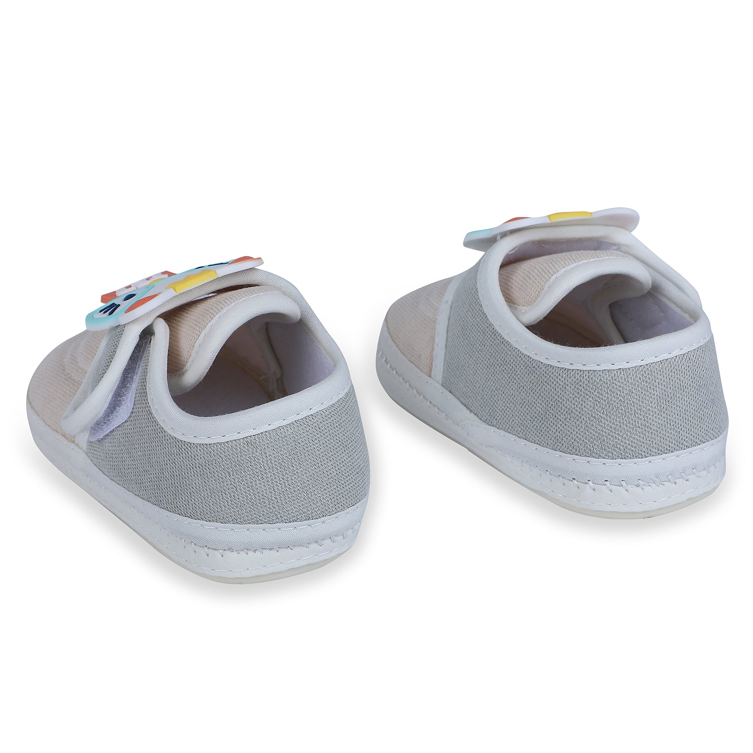 Baby Moo Kitty Love Soft Sole Anti-Slip Booties - Beige - Baby Moo