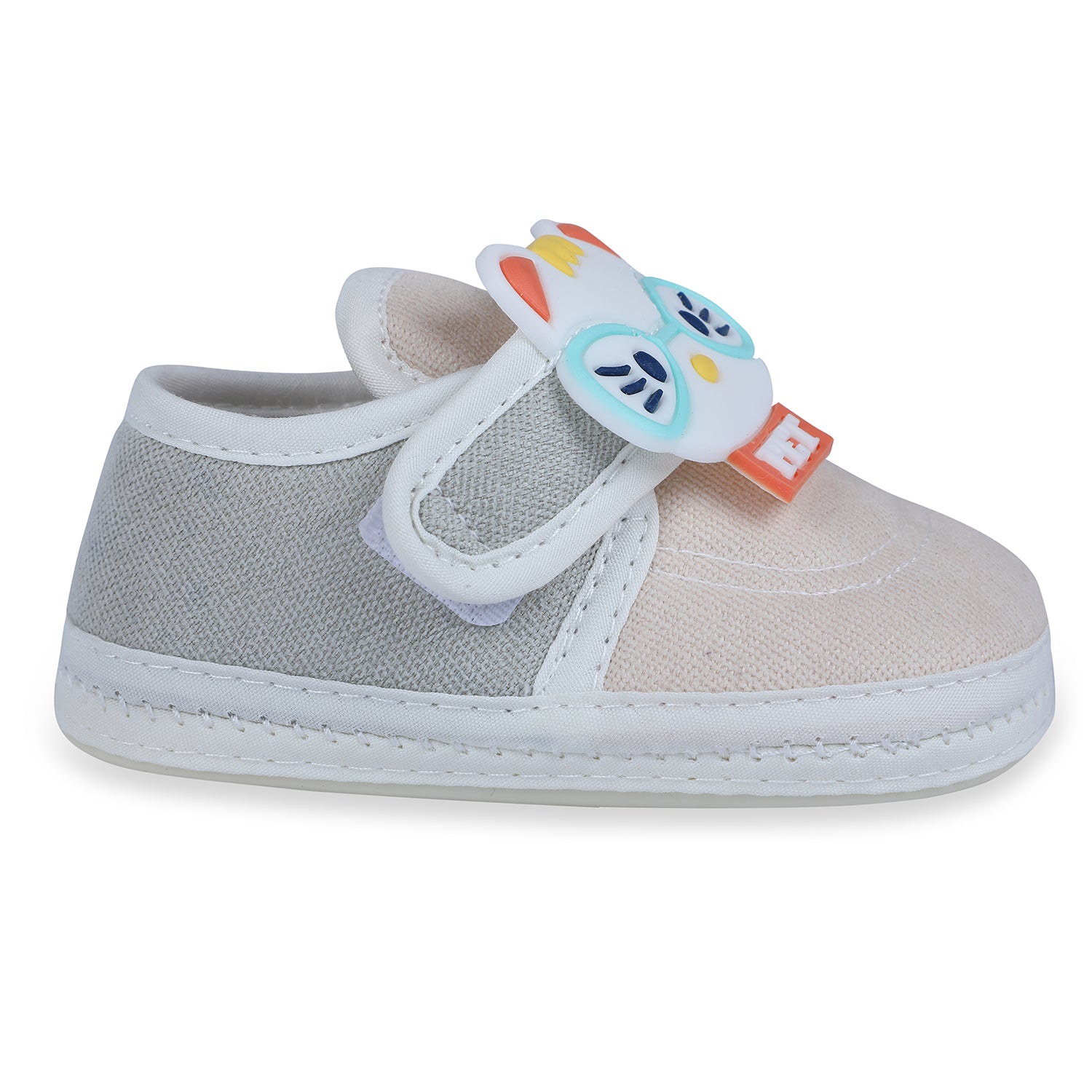 Baby Moo Kitty Love Soft Sole Anti-Slip Booties - Beige - Baby Moo