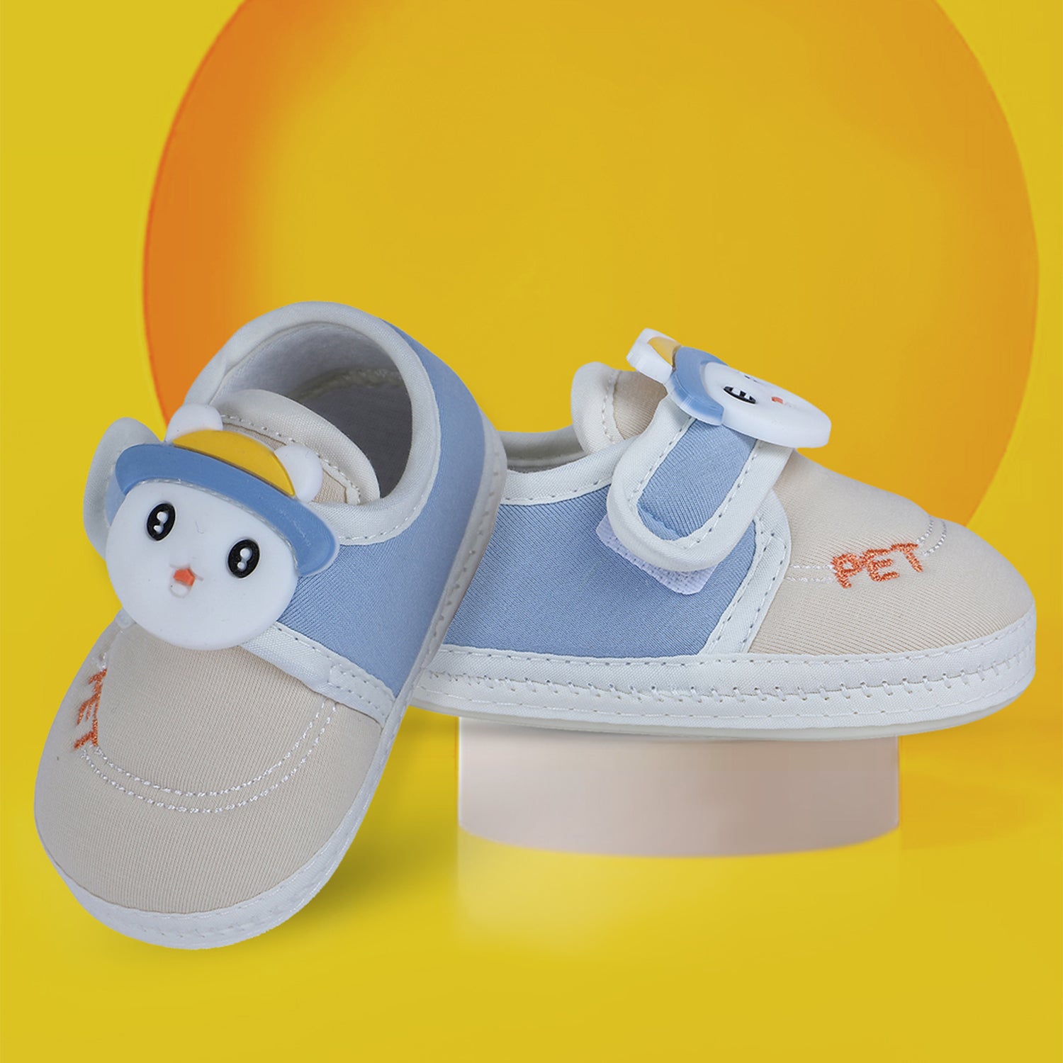 Baby Moo Persian Kitty Soft Sole Anti-Slip Booties - Blue - Baby Moo