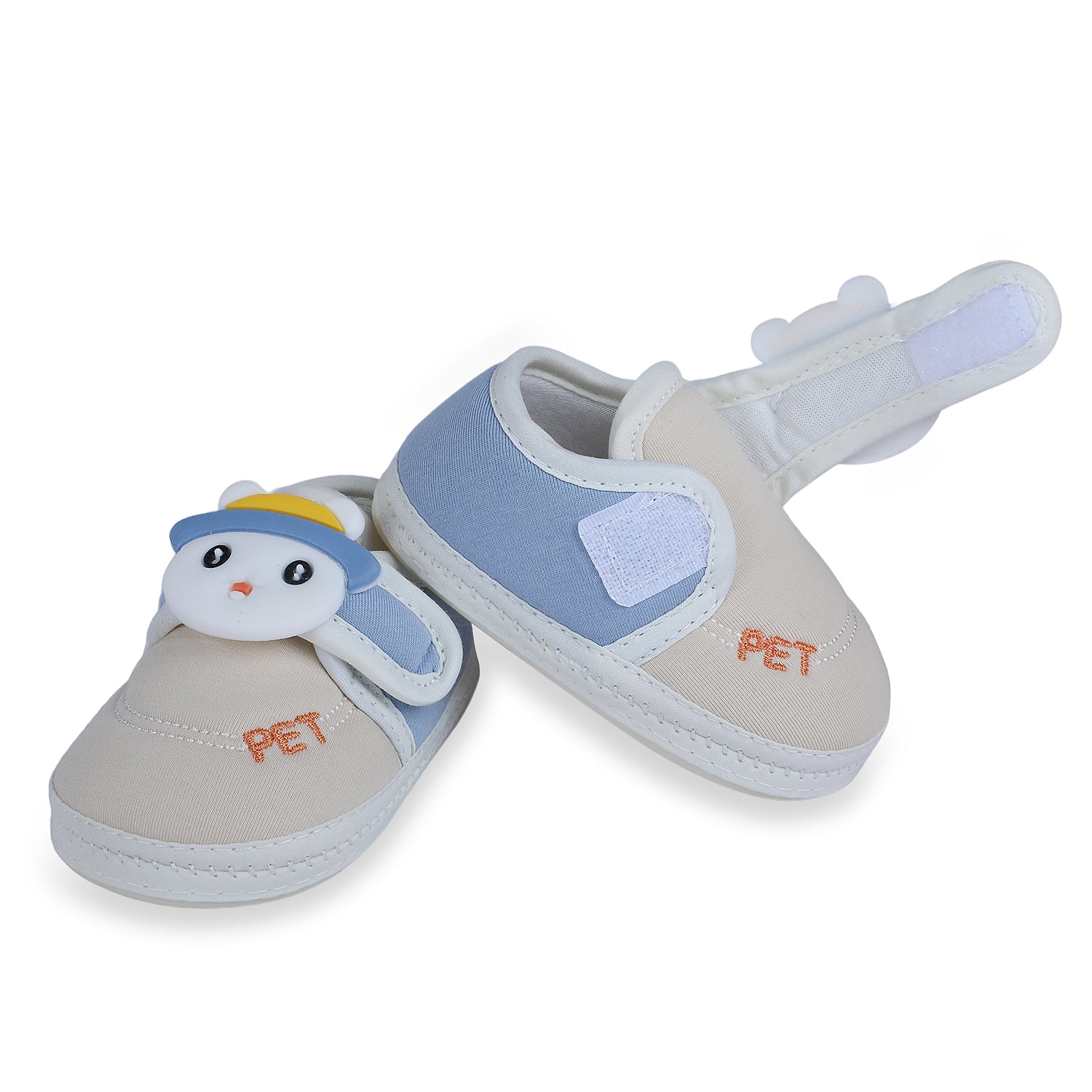 Baby Moo Persian Kitty Soft Sole Anti-Slip Booties - Blue - Baby Moo