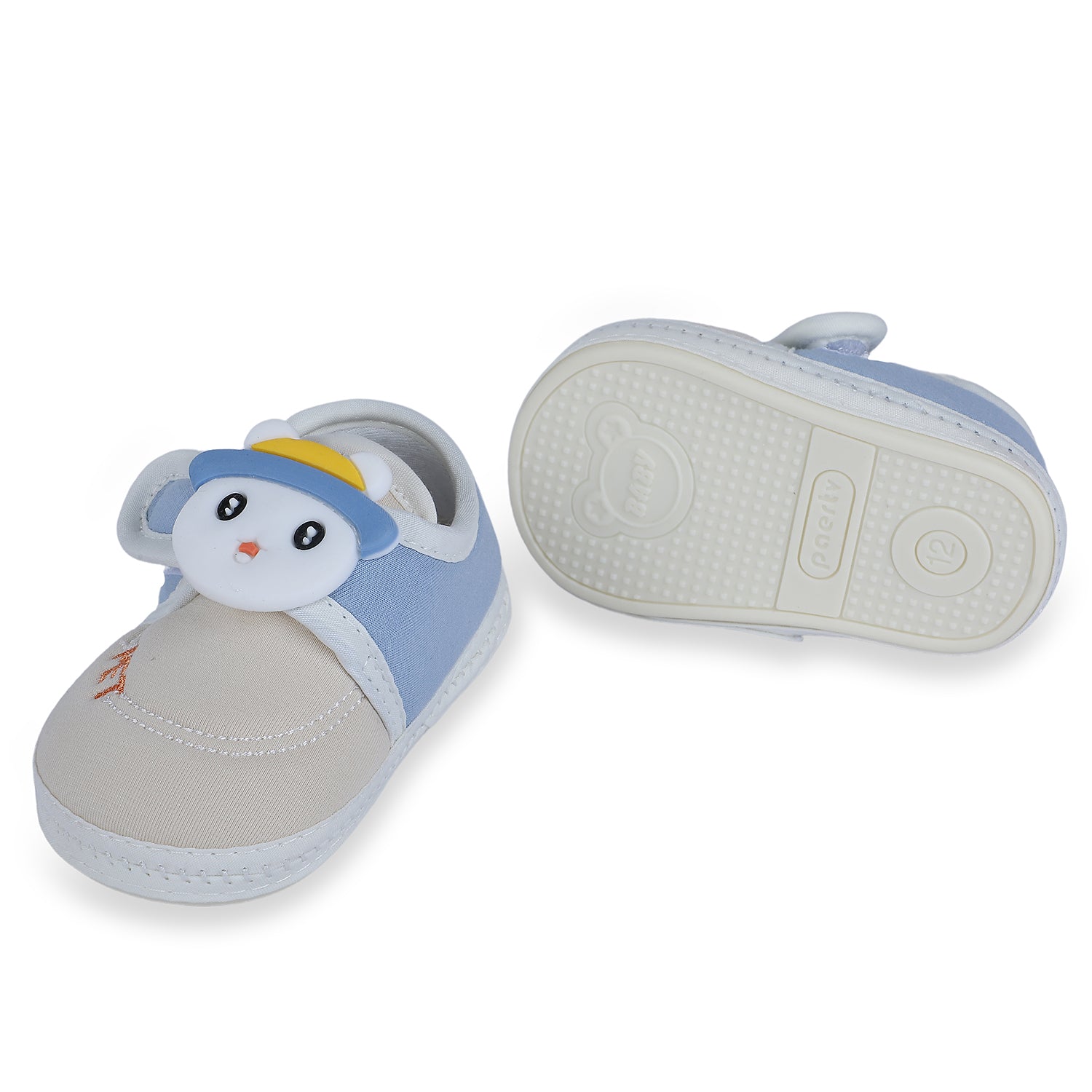 Baby Moo Persian Kitty Soft Sole Anti-Slip Booties - Blue - Baby Moo