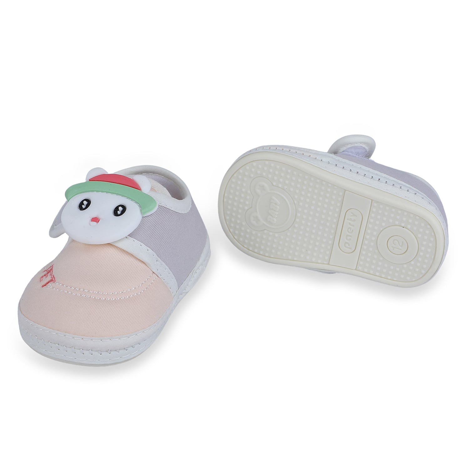 Baby Moo Persian Kitty Soft Sole Anti-Slip Booties - Peach - Baby Moo