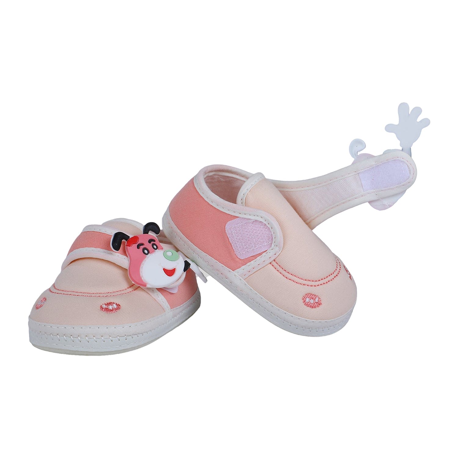 Baby Moo Puppy Face Soft Sole Anti-Slip Booties - Pink