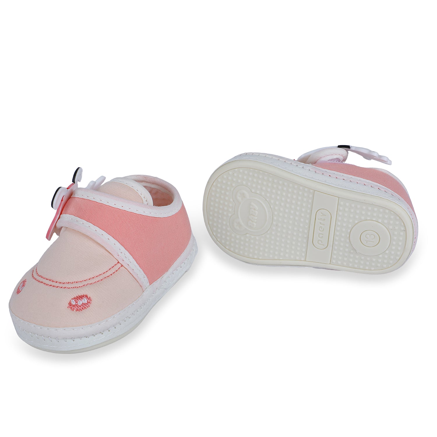 Baby Moo Puppy Face Soft Sole Anti-Slip Booties - Pink - Baby Moo