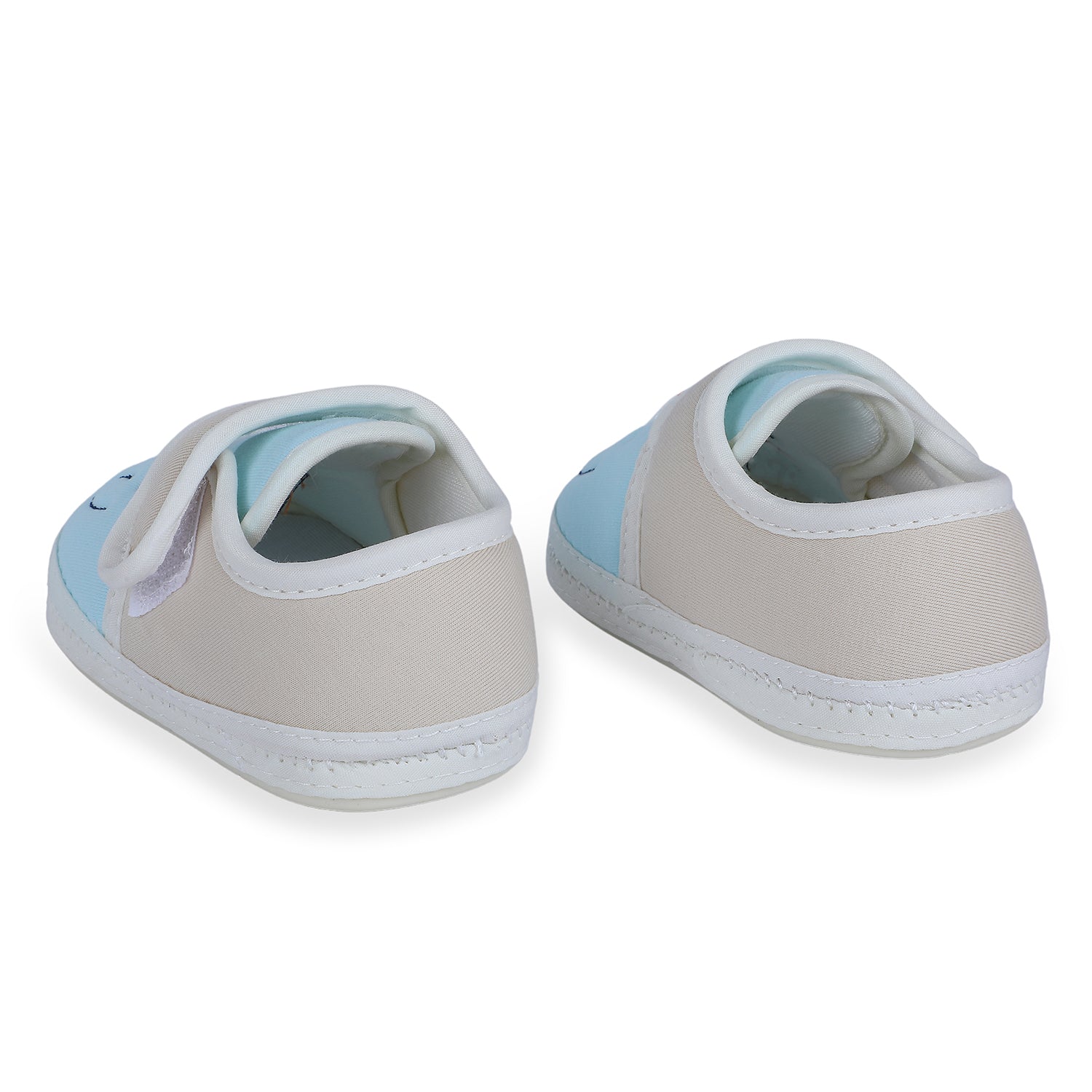 Baby Moo Smiling Bear Soft Sole Anti-Slip Booties - Blue - Baby Moo